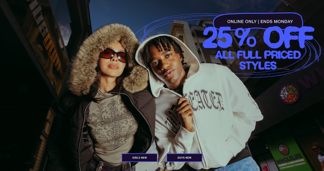 Online Only. Ends Monday. 25% Off All Full Priced Styles