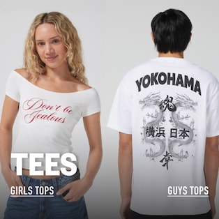Tees. Girls Tops. Guys Tops