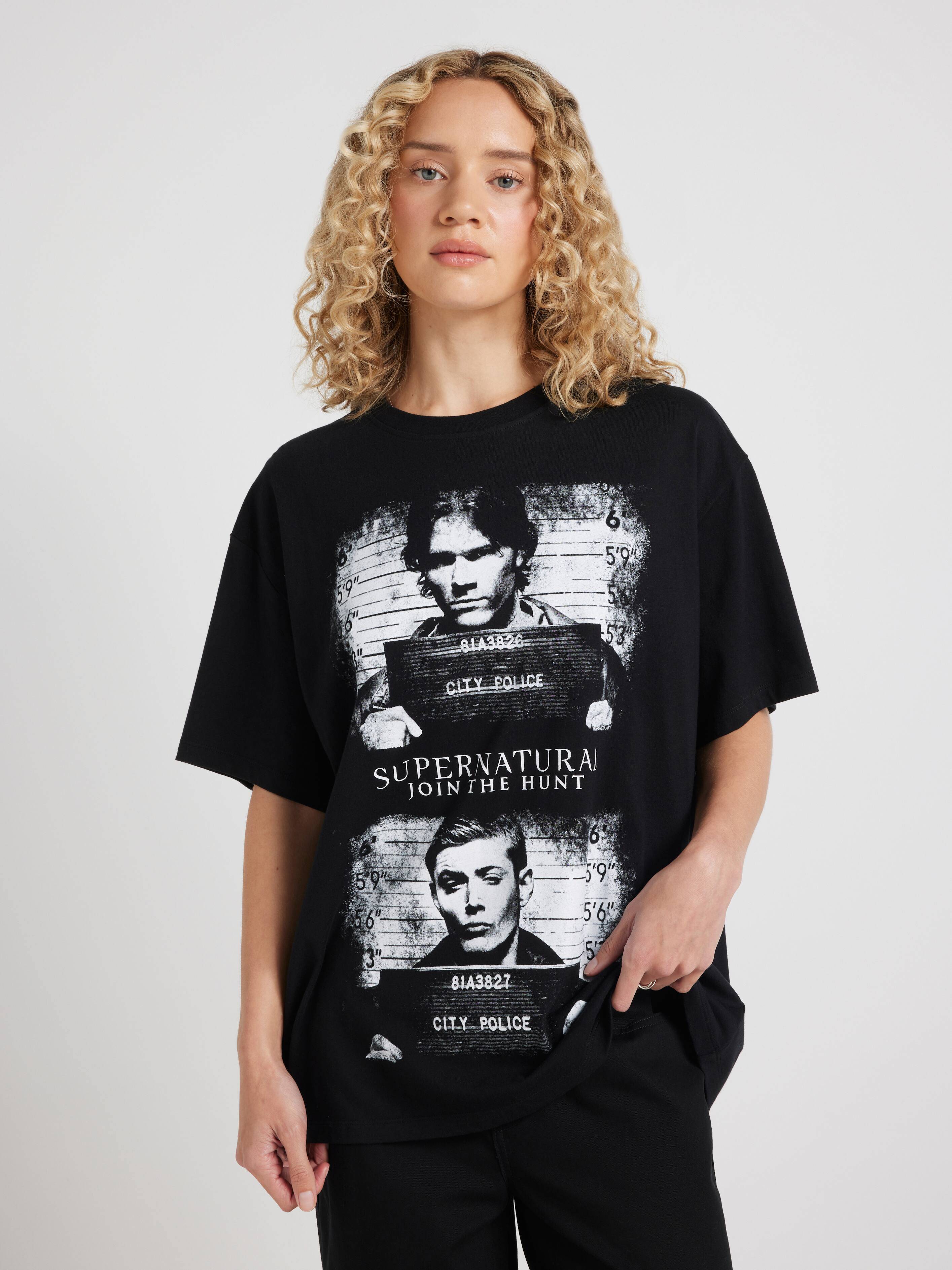Supernatural Mug Shot Oversized Tee