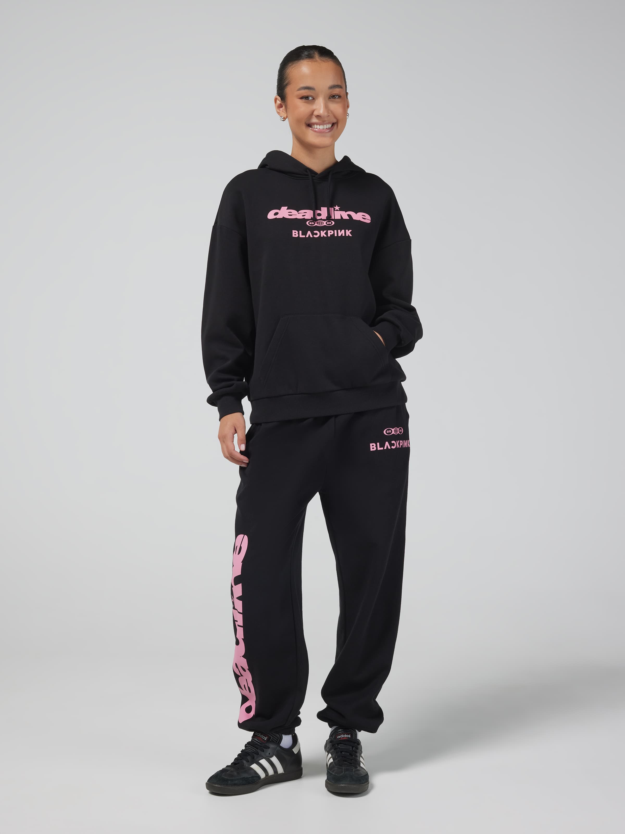 Music Black Pink Oversized Hoodie