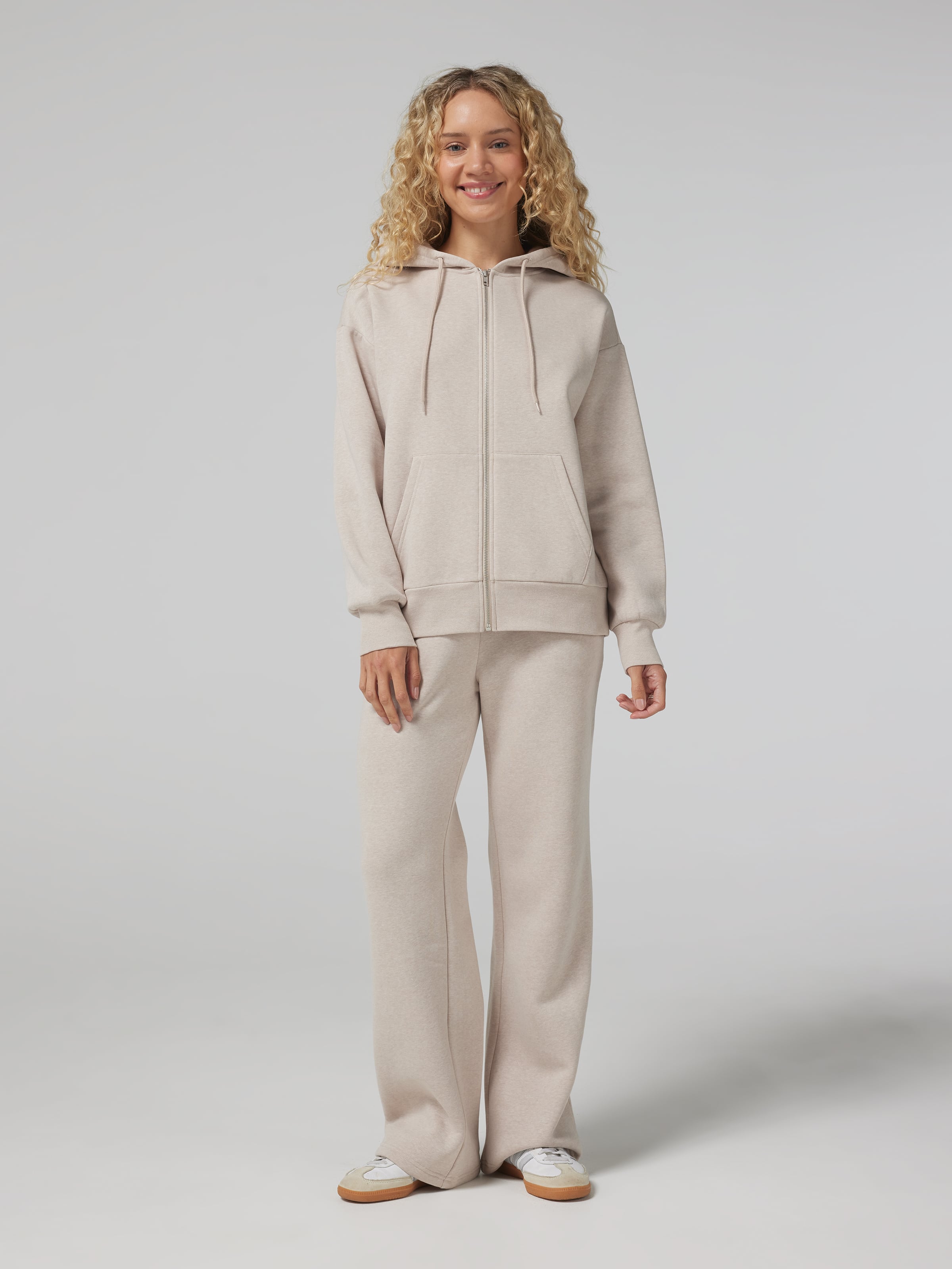 Plain Oversized Zip Thru Hoodie