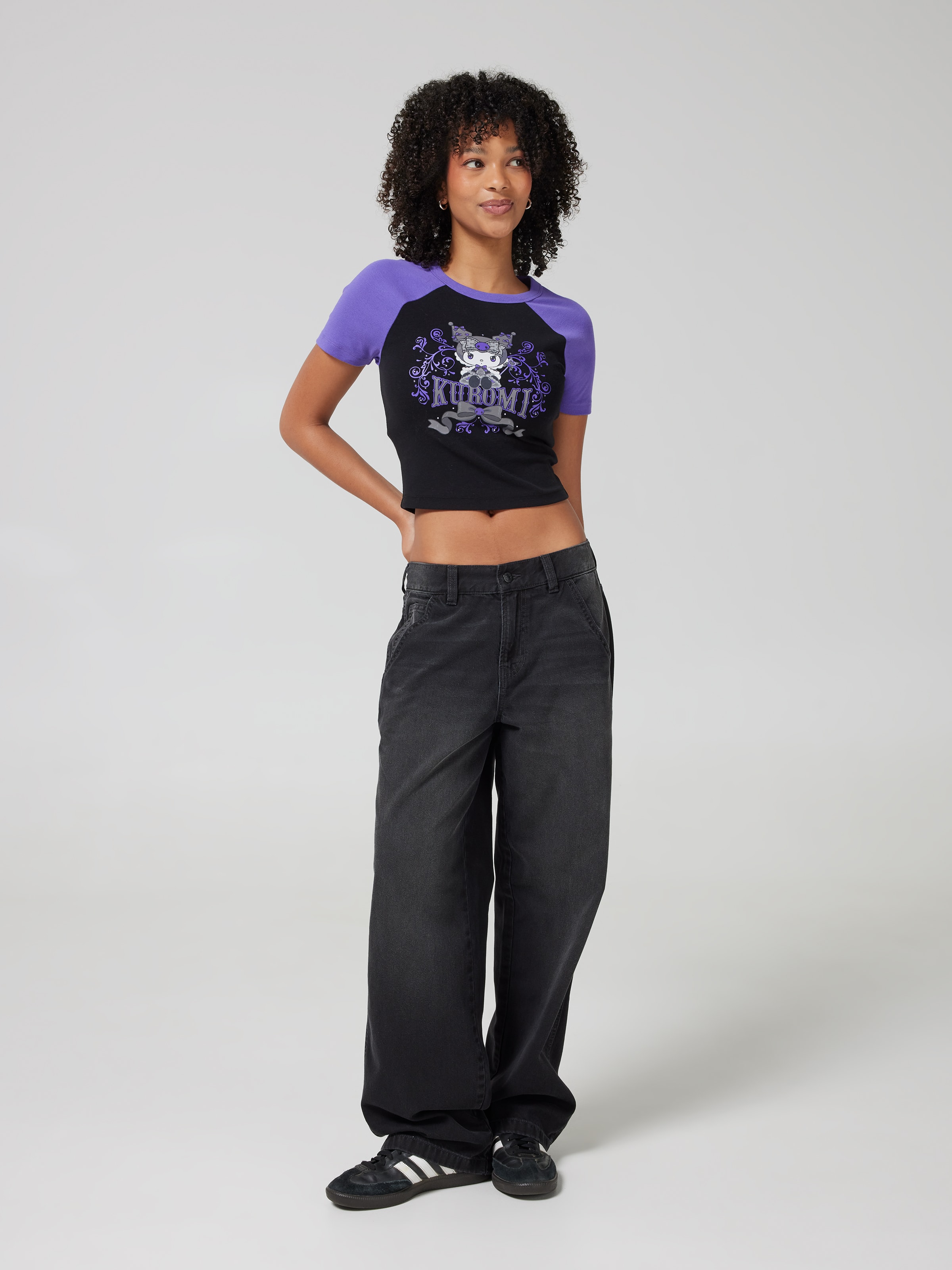 Kuromi Goth Bow Baby Raglan