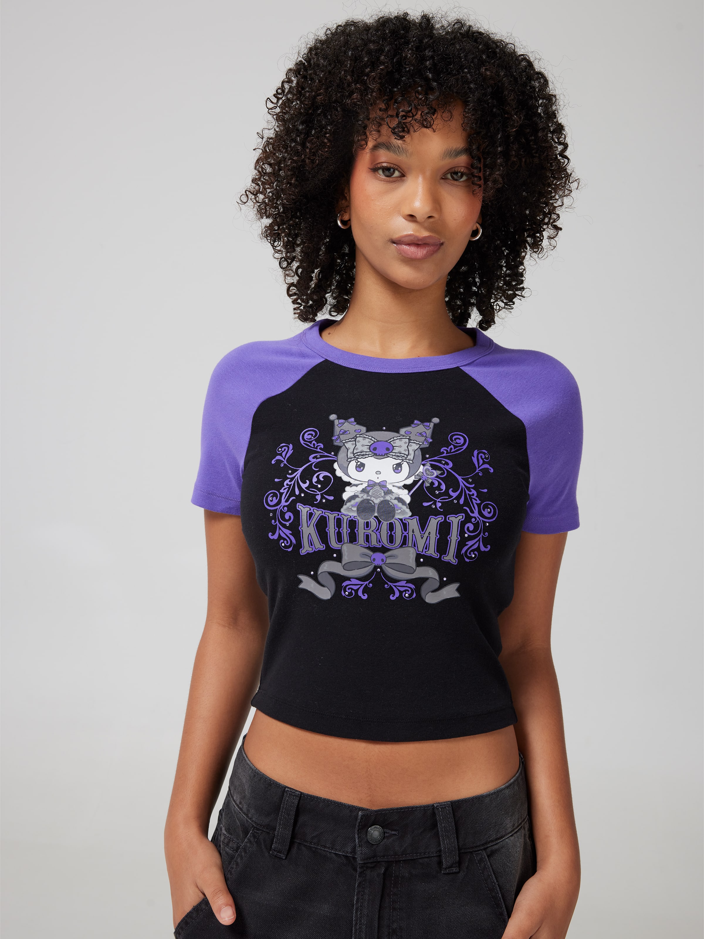 Kuromi Goth Bow Baby Raglan