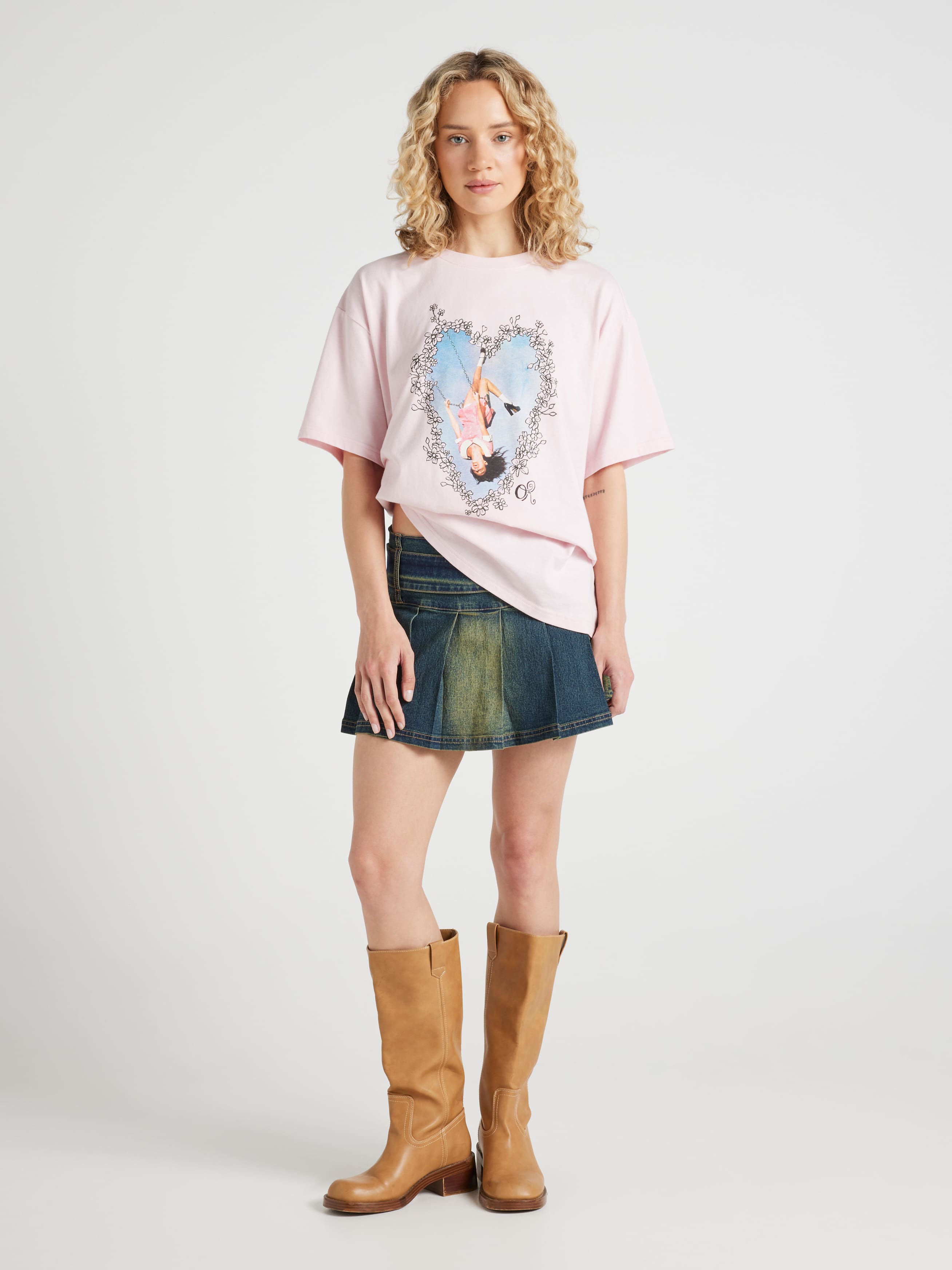 Music Olivia Heart Oversized Tee