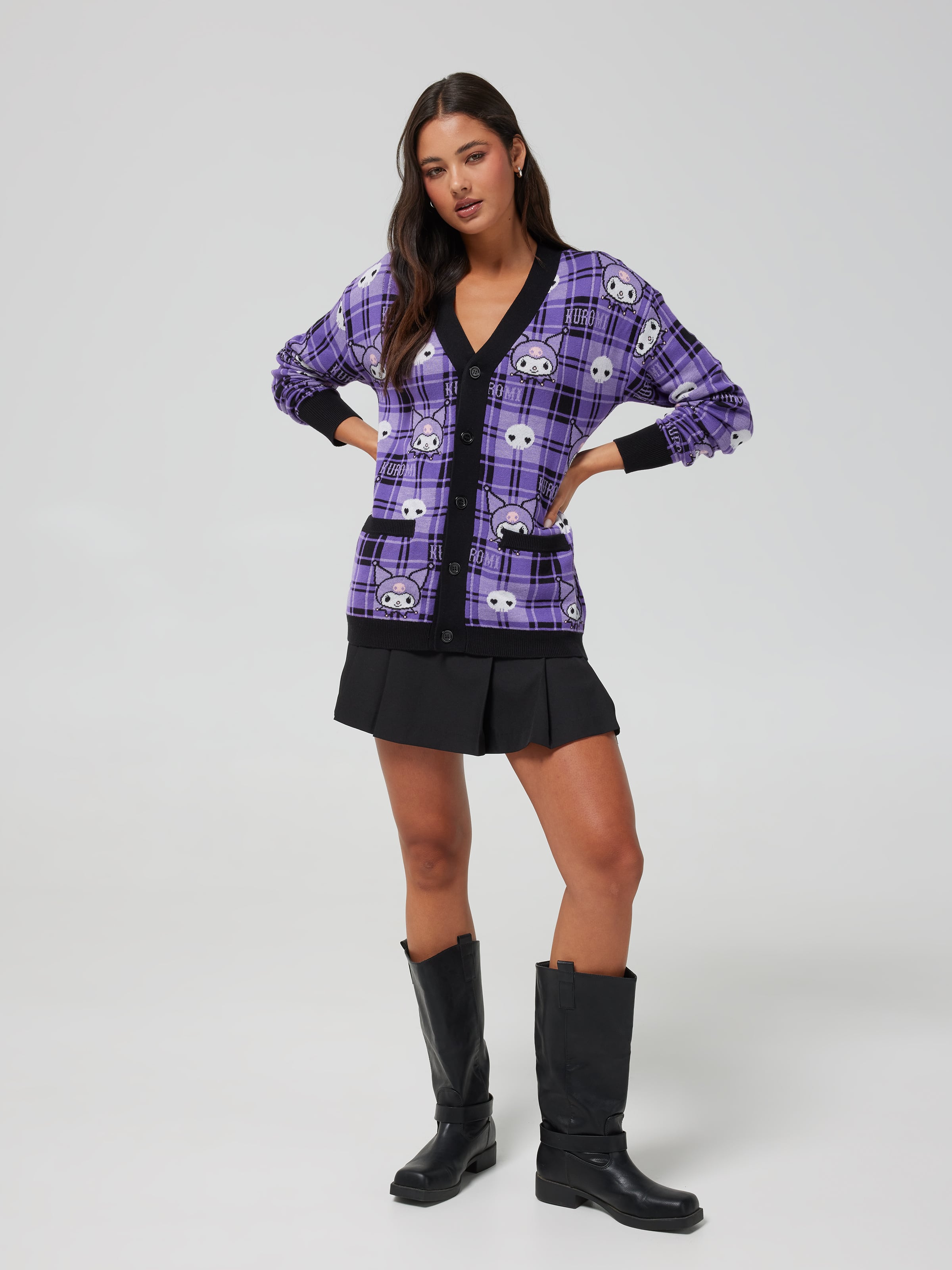 Plaid Kuromi Cardigan