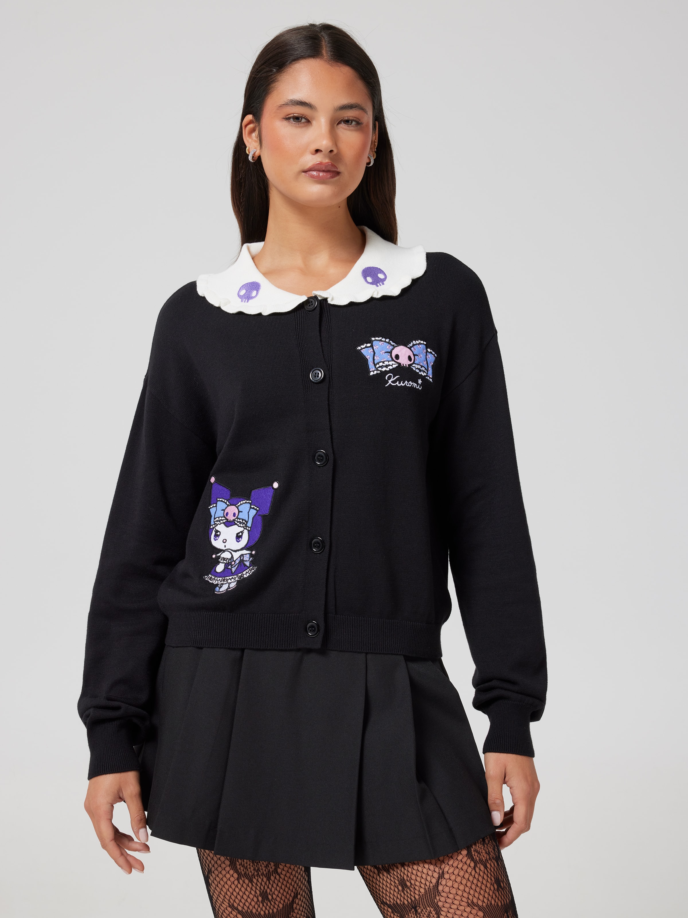 Sweetheart Crop Kuromi Cardi