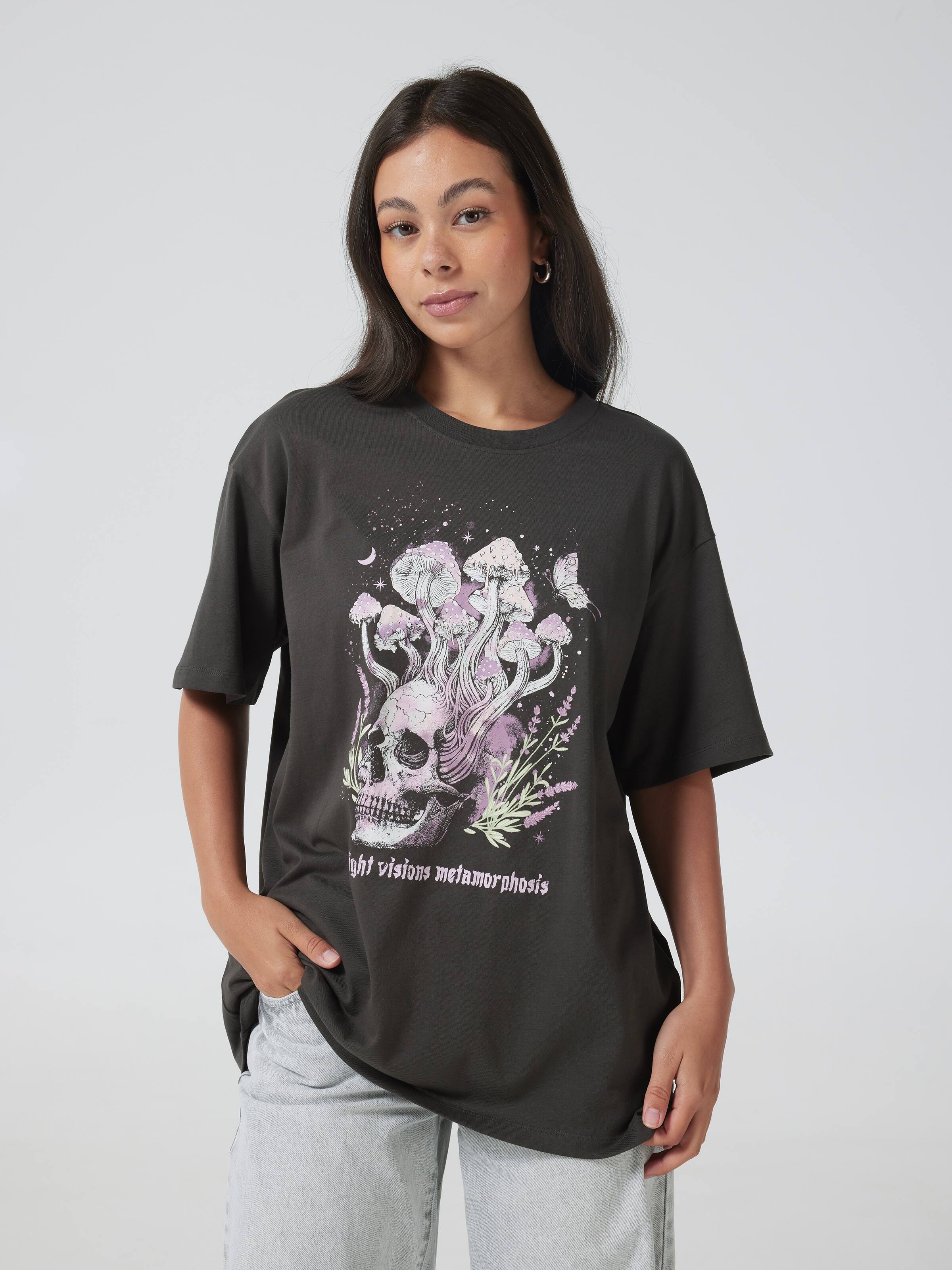 Night Vision Mushroom Oversized Tee