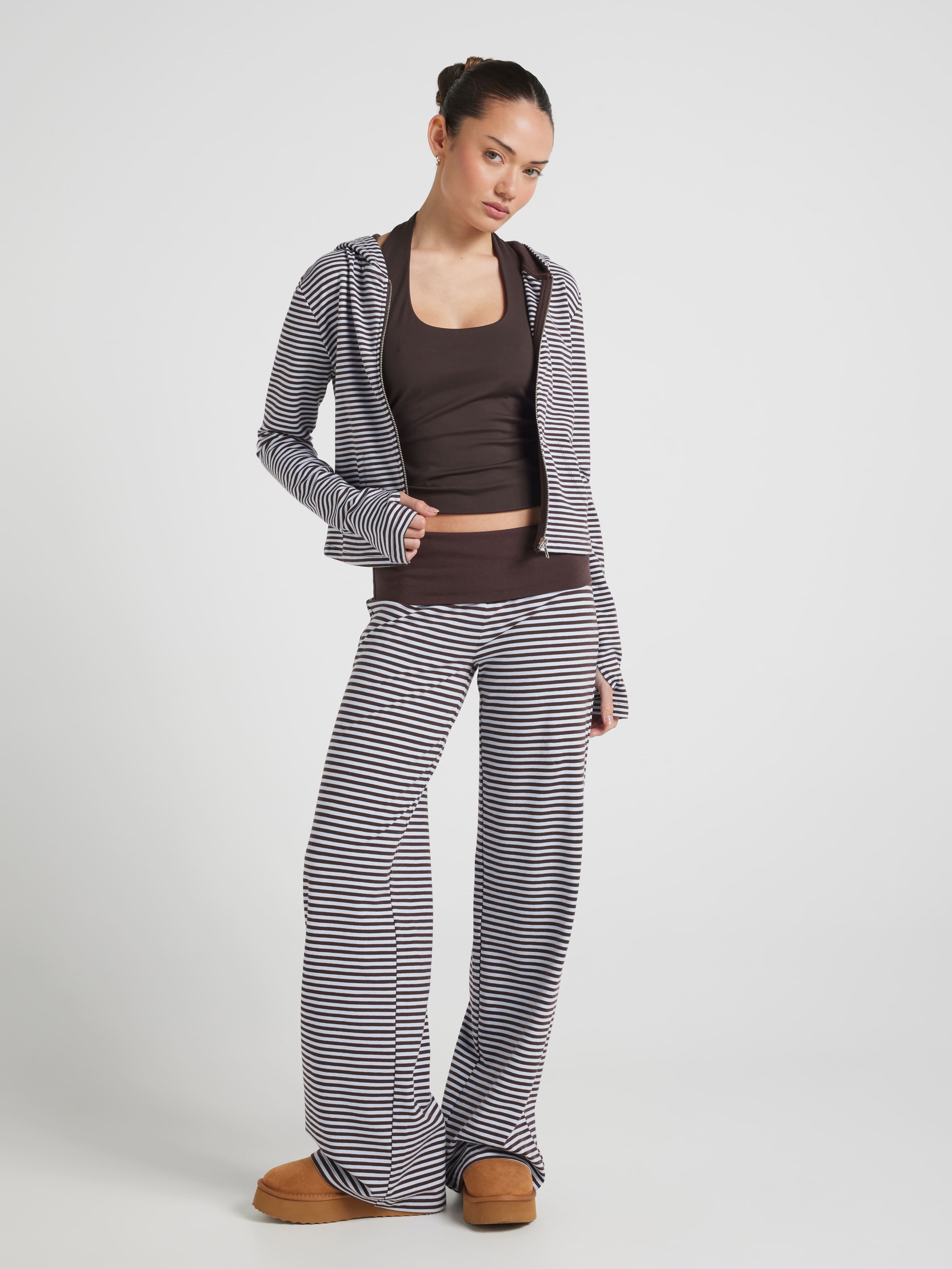 Close To Body Stripe Zip Up