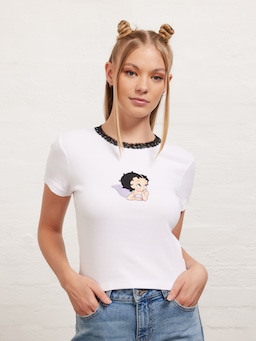 Bettyboop Lace Trim Baby Tee