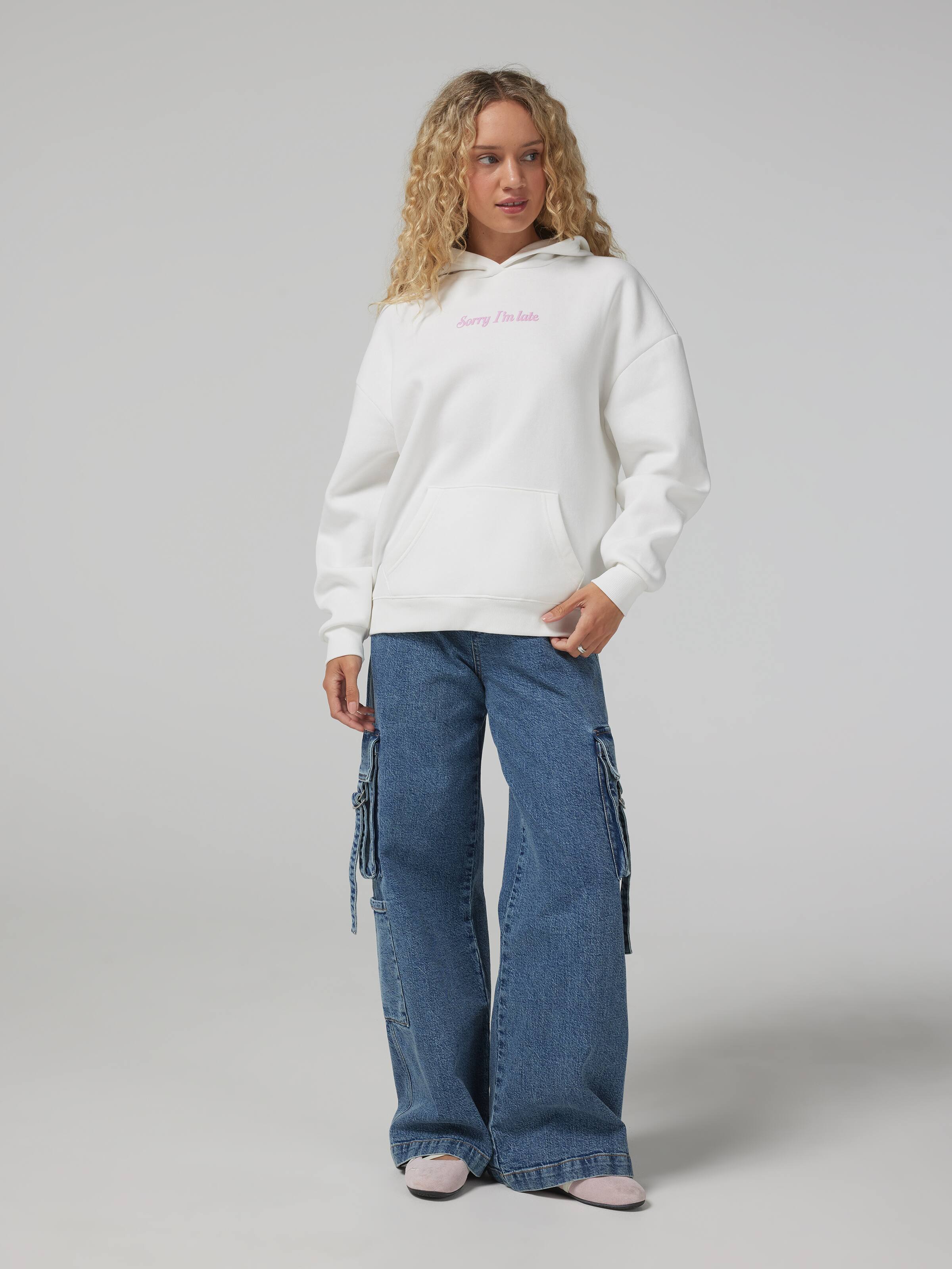 Sorry Im Late Oversized Hoodie