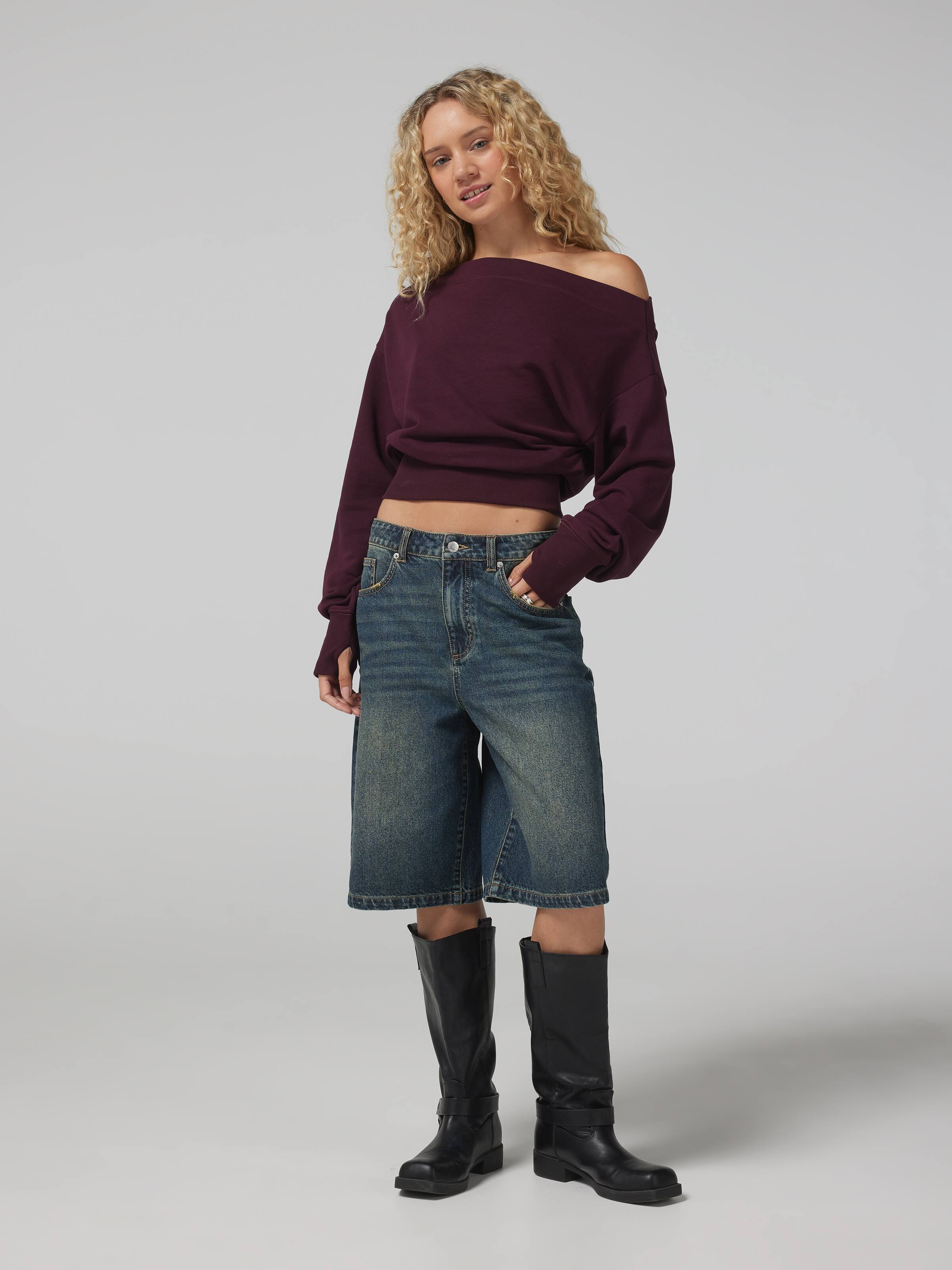 Wide Band Off The Shoulder Sweat