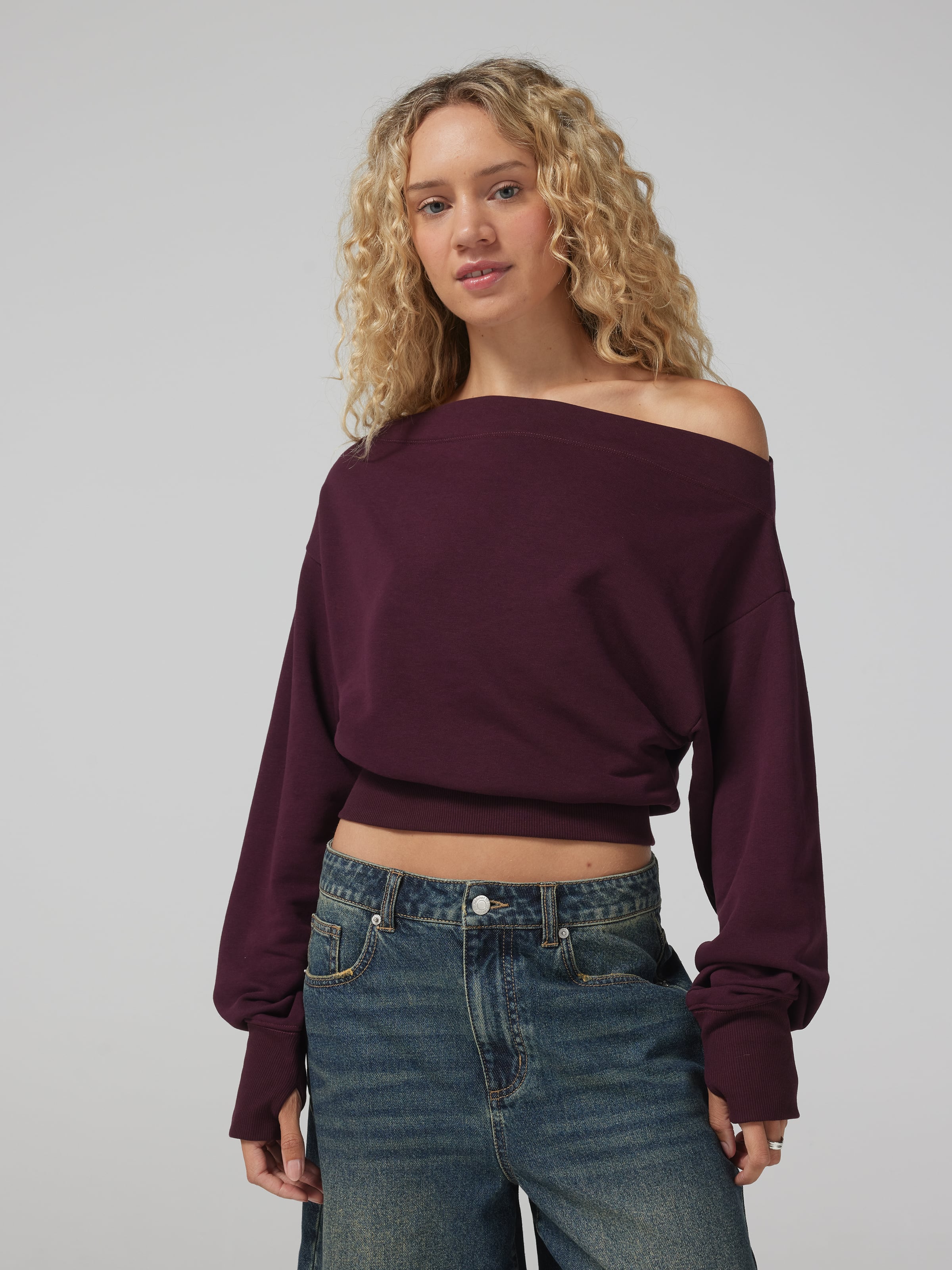 Wide Band Off The Shoulder Sweat