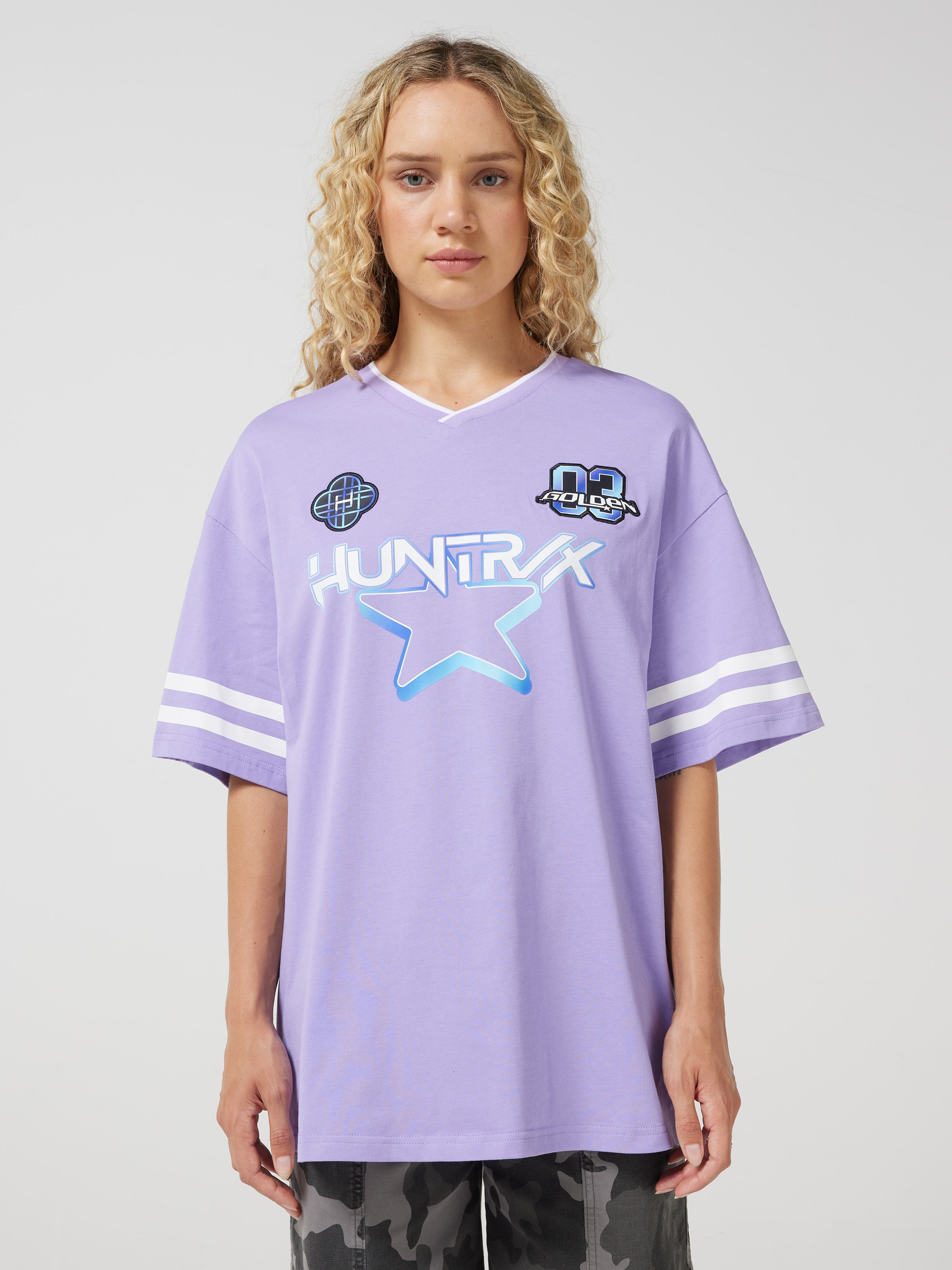 Kpop Huntrix V Neck Oversized Tee