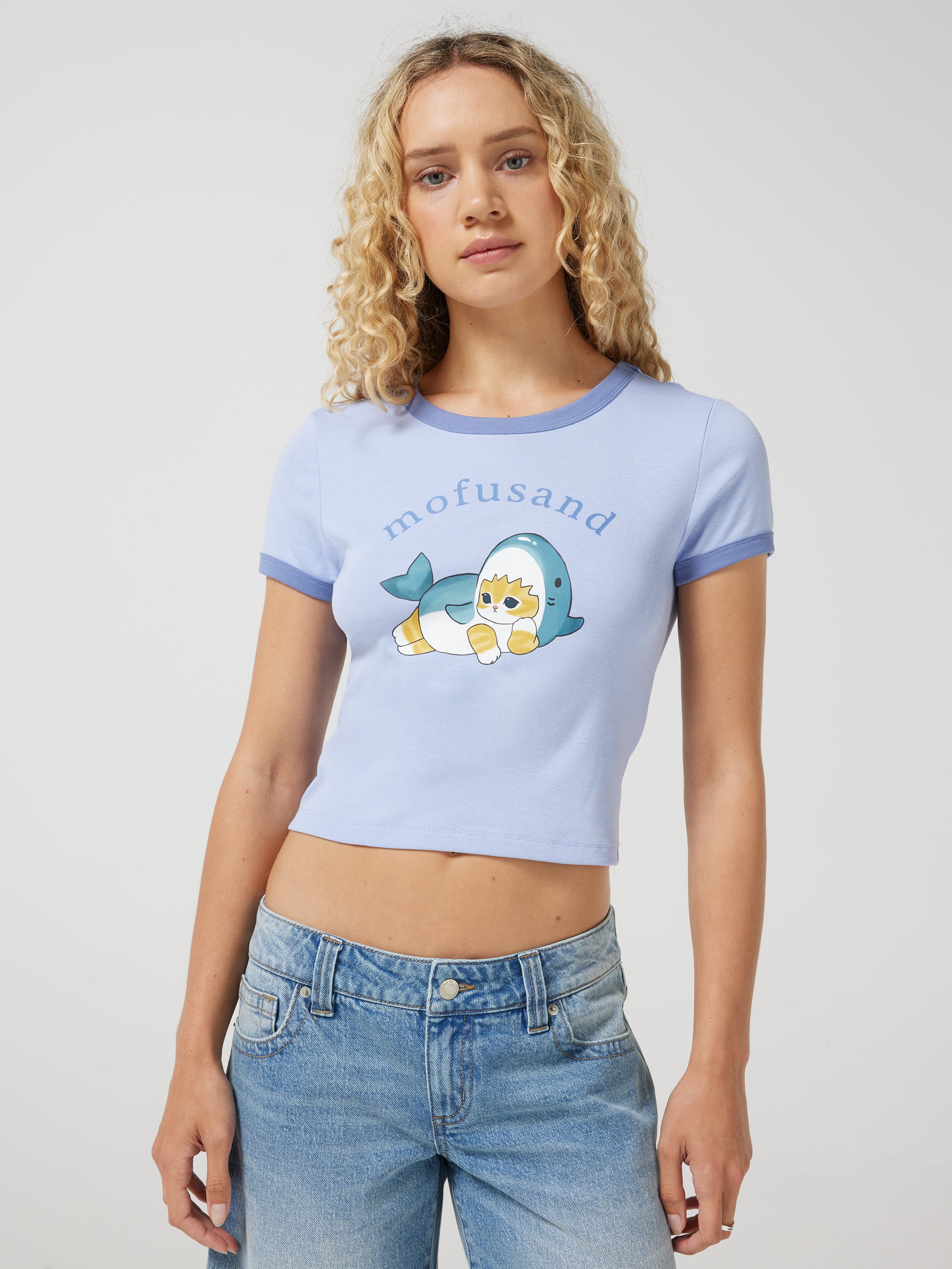 Mofusand Baby Ringer Tee
