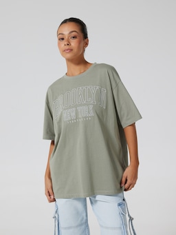Brooklyn Embroidered Oversized Tee
