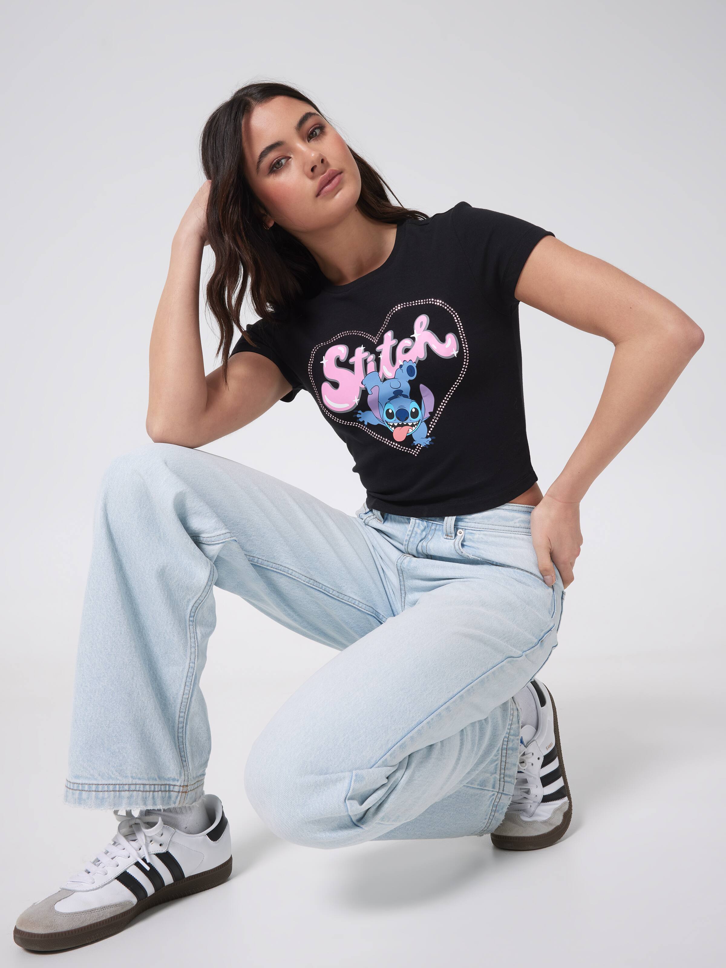 Lilo & Stitch Diamonte Heart Baby Tee