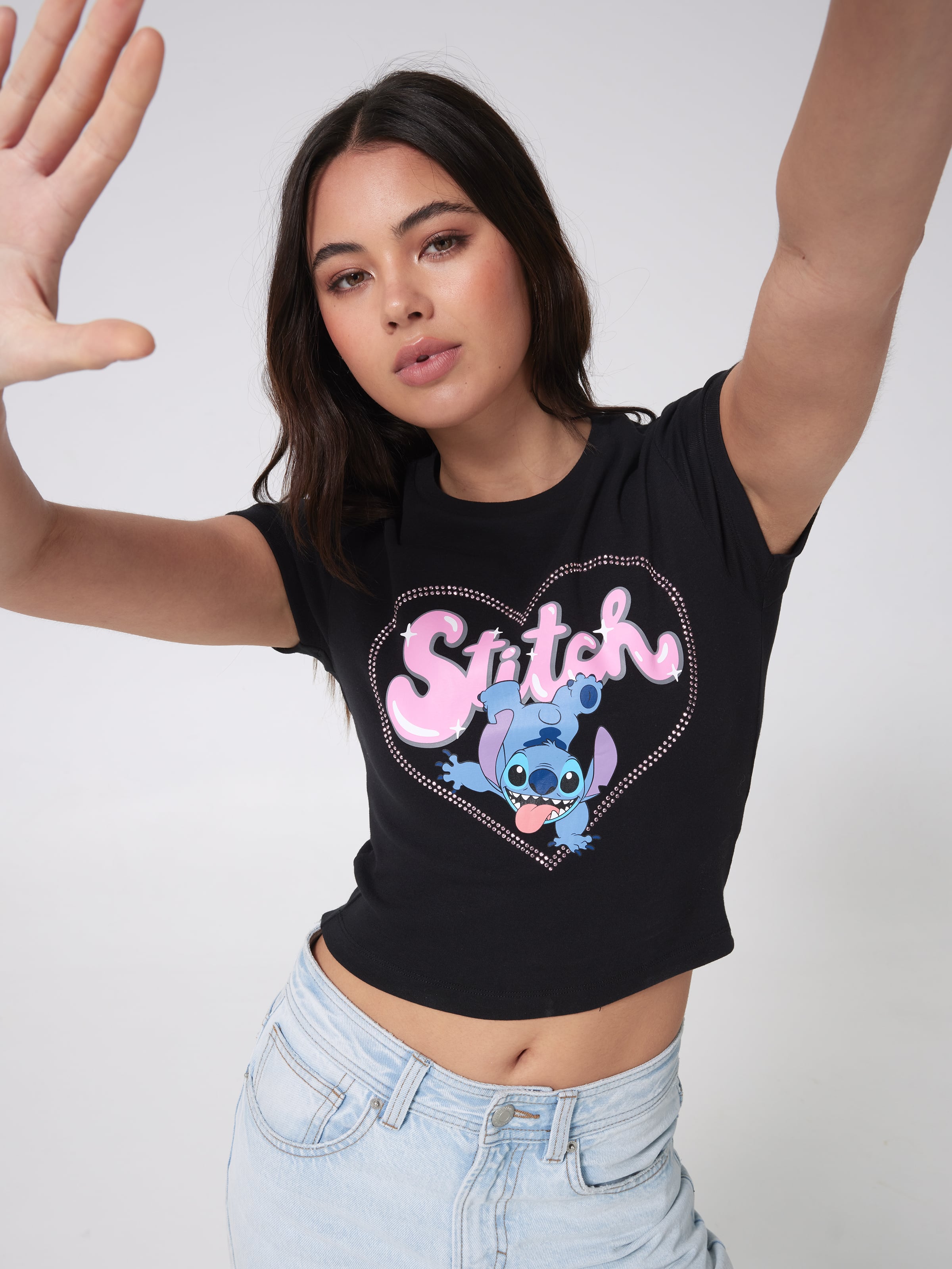 Lilo & Stitch Diamonte Heart Baby Tee