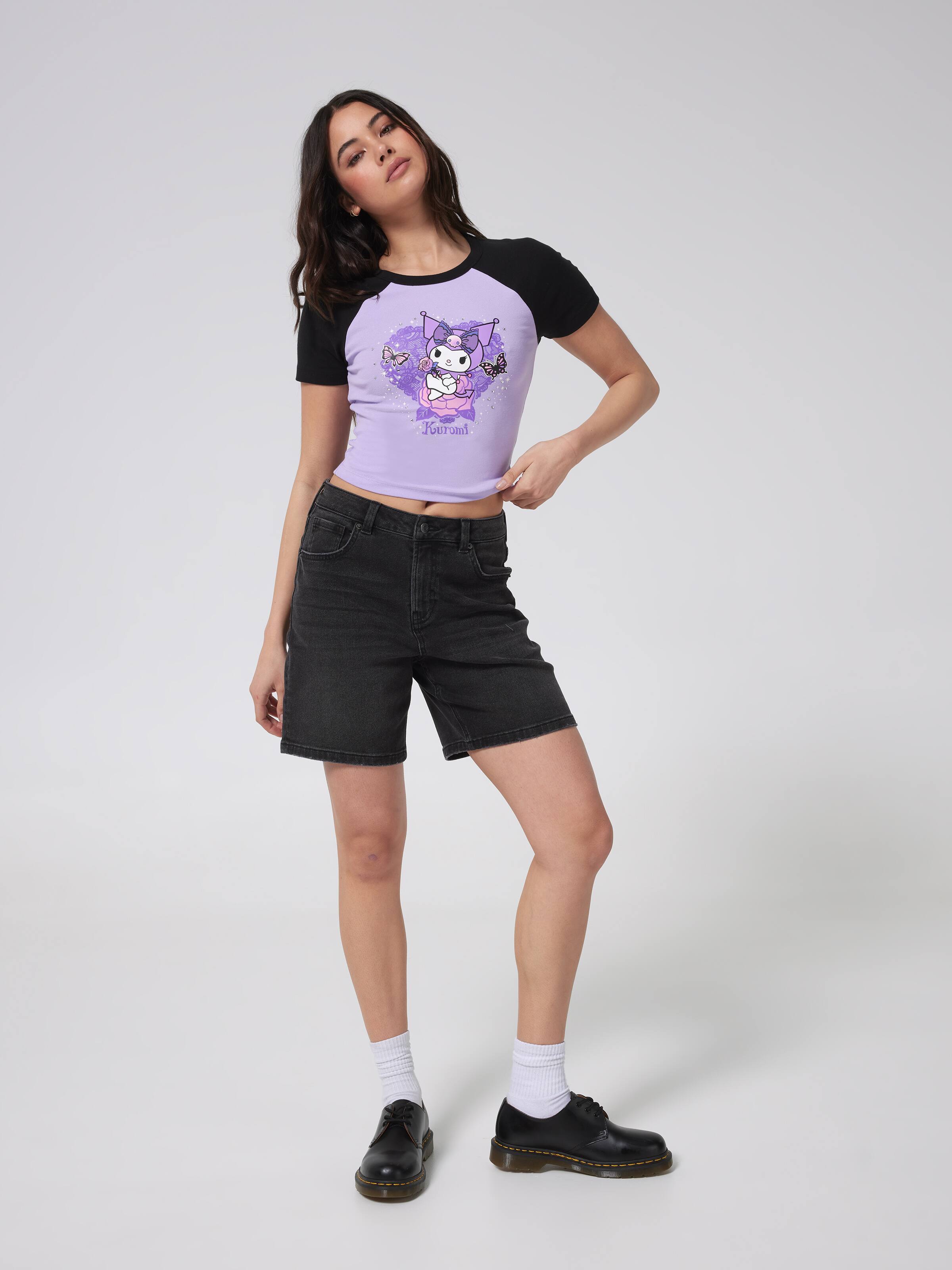 Kuromi Goth Baby Raglan Tee