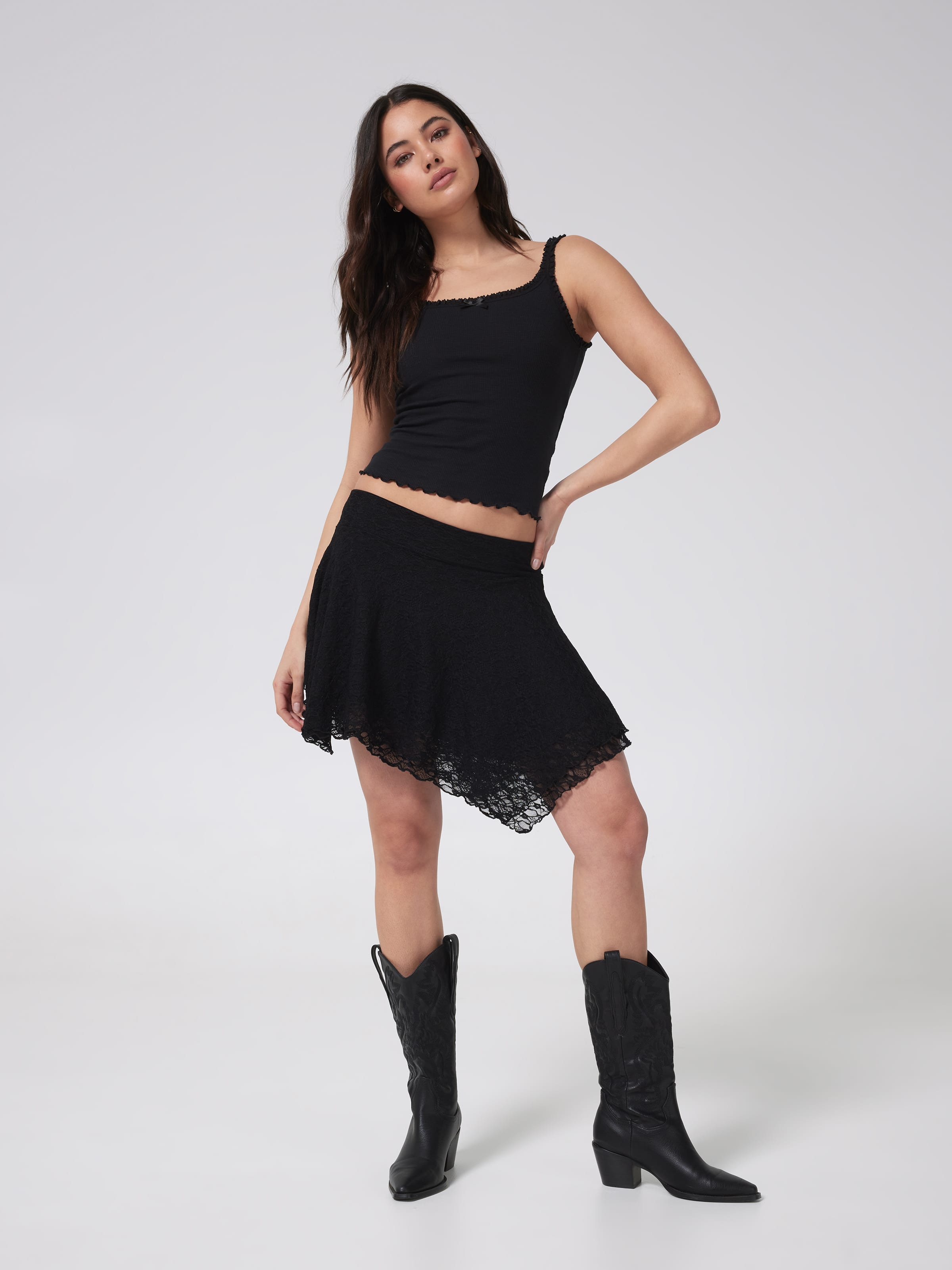 Crochet Trim Rib Cami