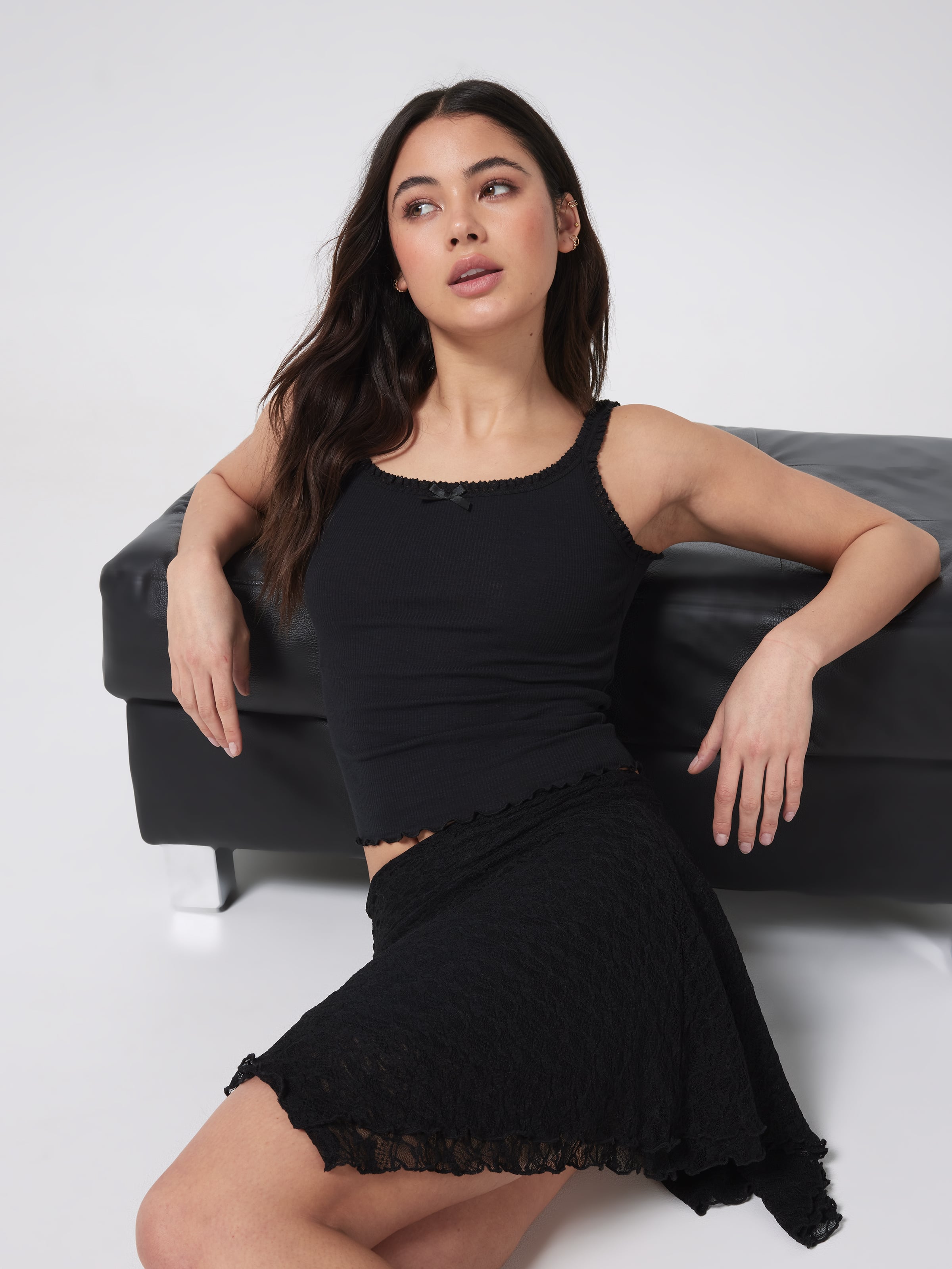 Crochet Trim Rib Cami