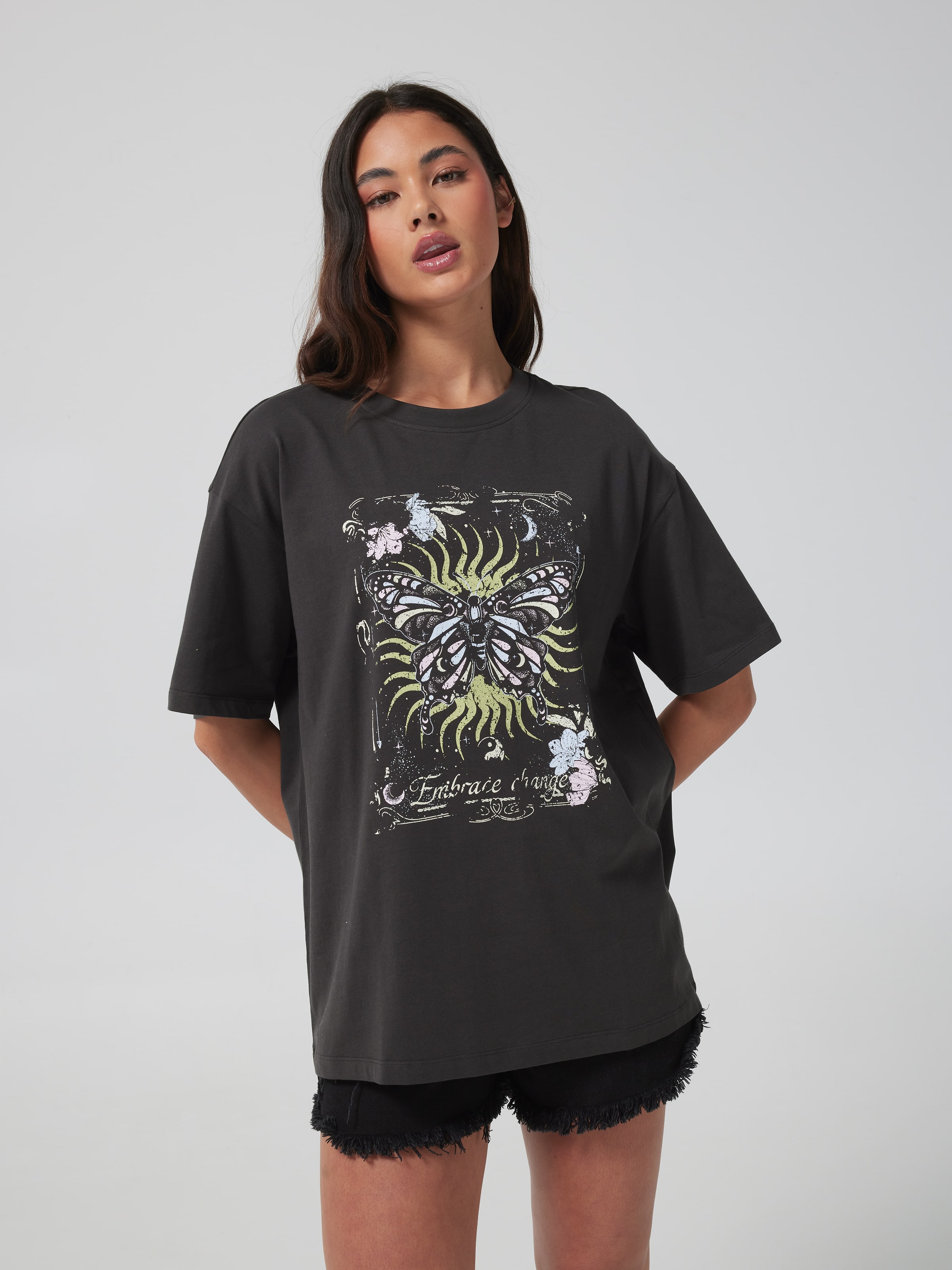 Boho Butterfly Oversized Tee
