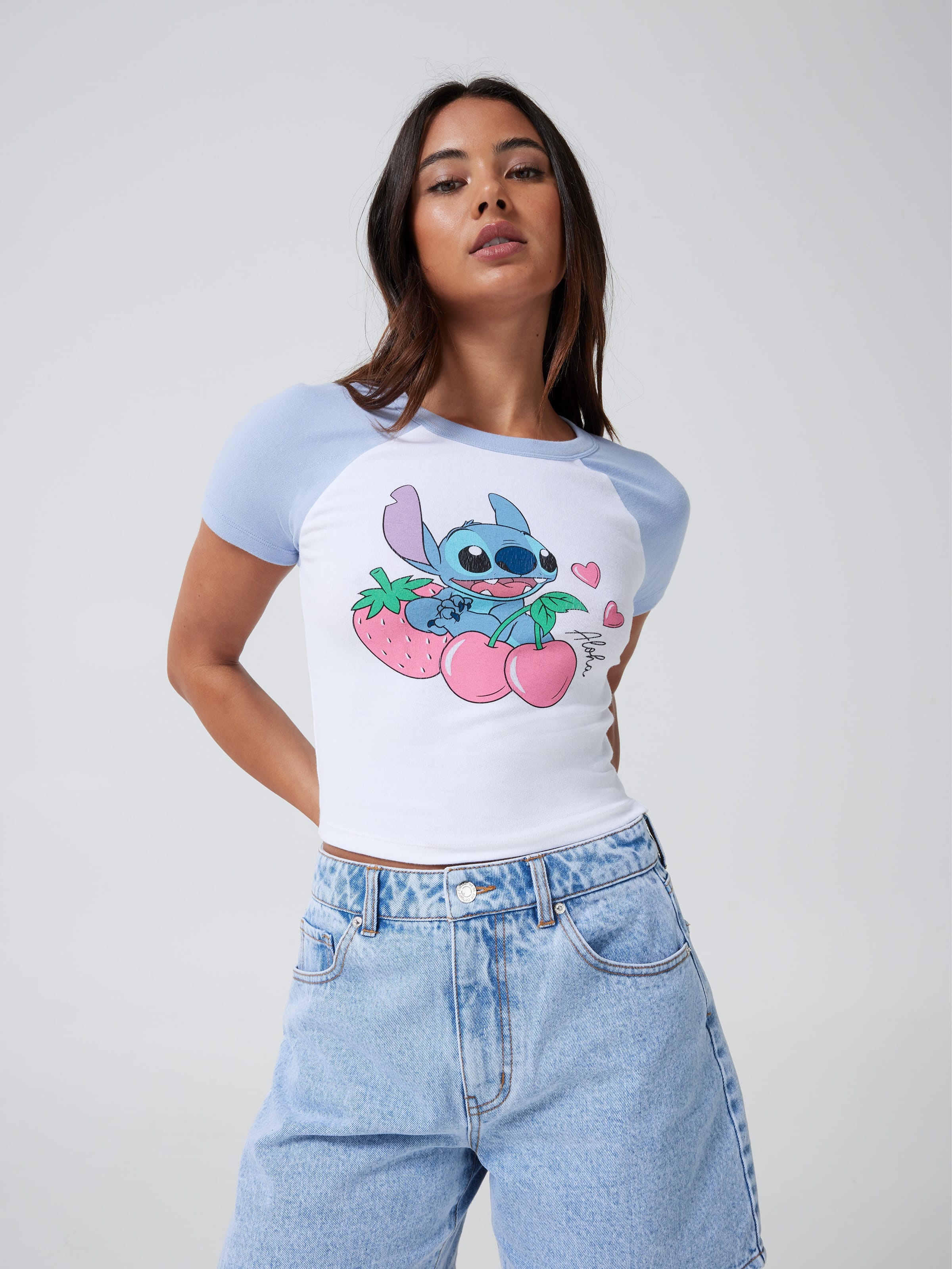 Lilo & Stitch Cherry Strawberry Baby Raglan Tee