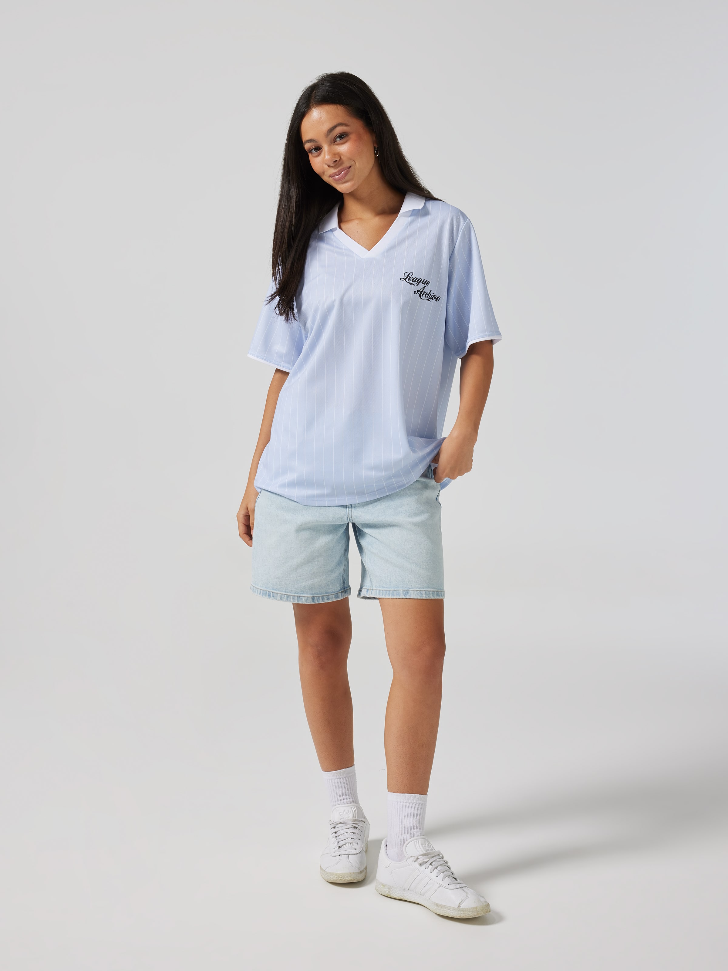 League Collar Jersey Oversized Tee