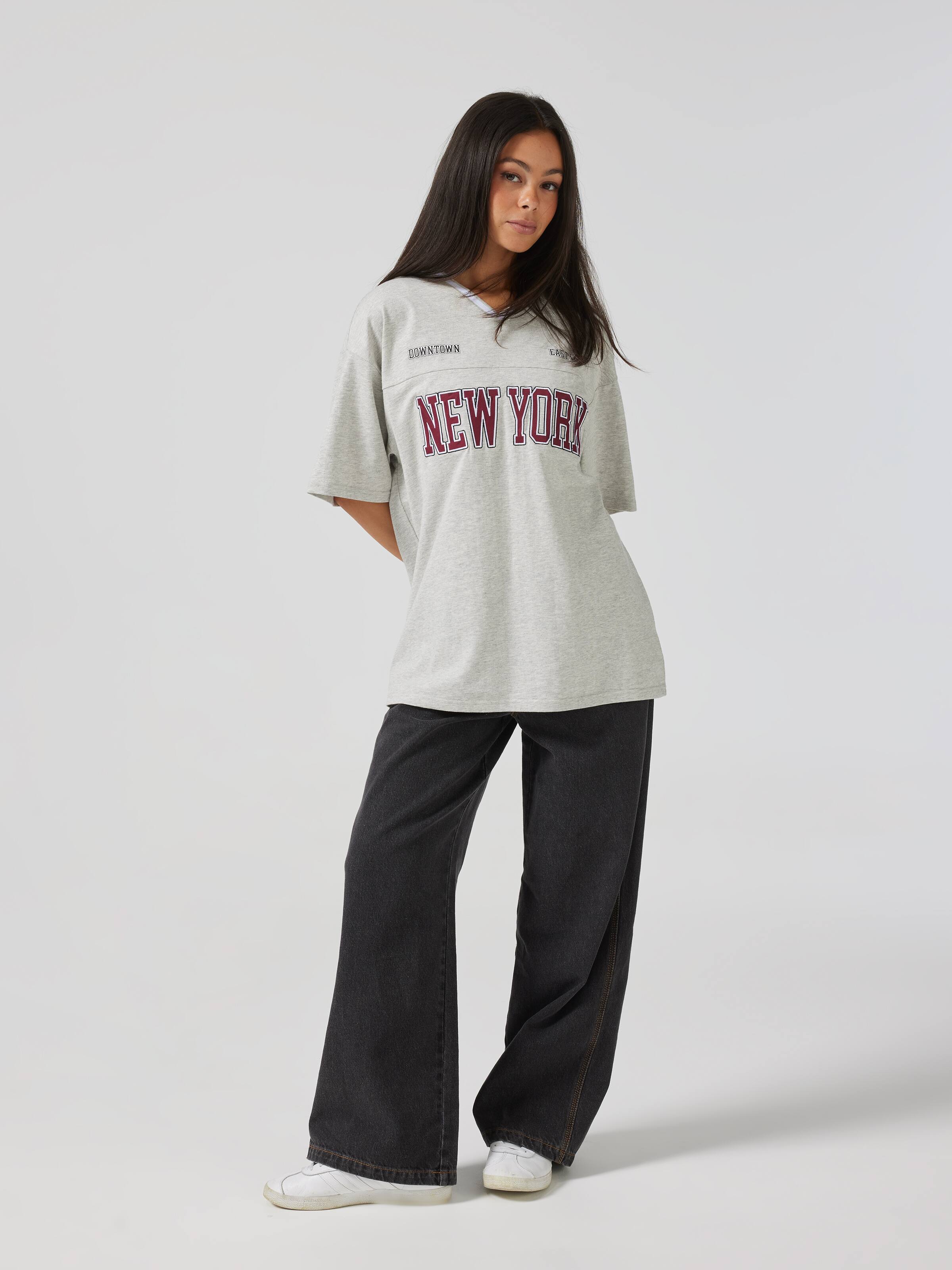 New York Jersey Seam Oversized Tee