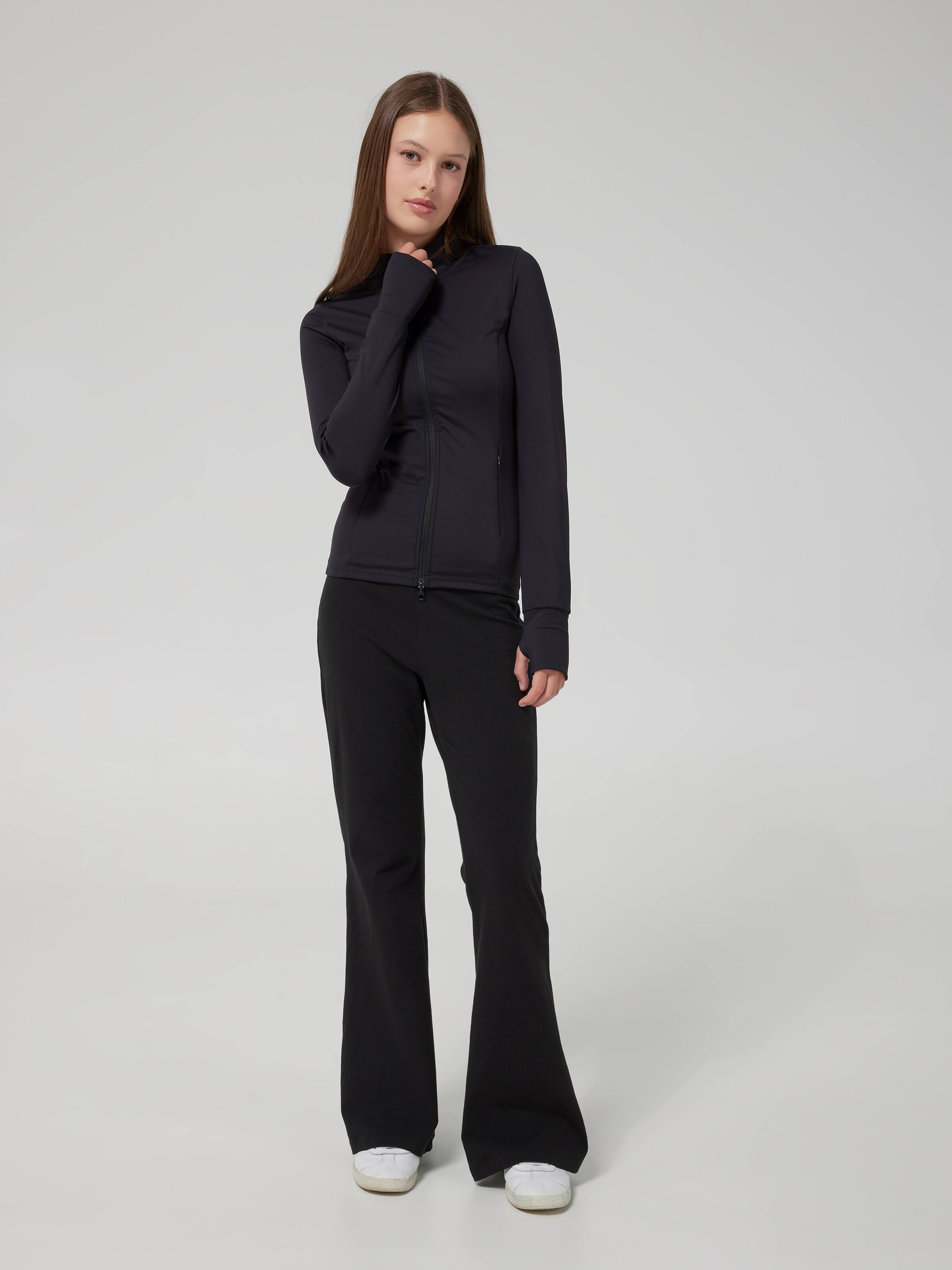 Essential Zip Up Long Sleeve Top