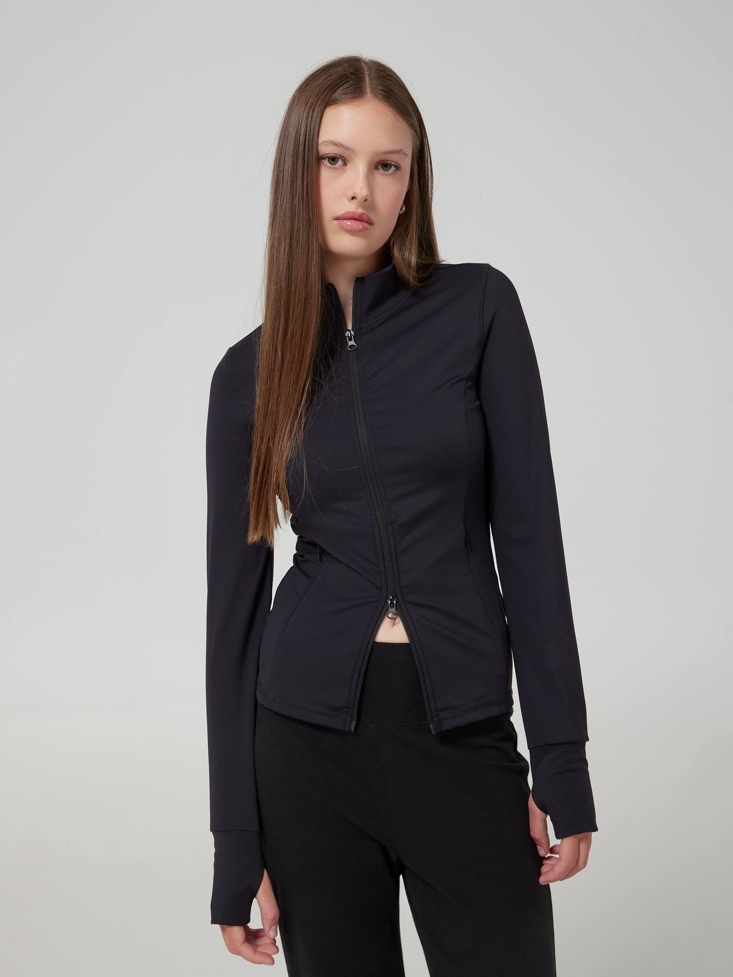 Essential Zip Up Long Sleeve Top