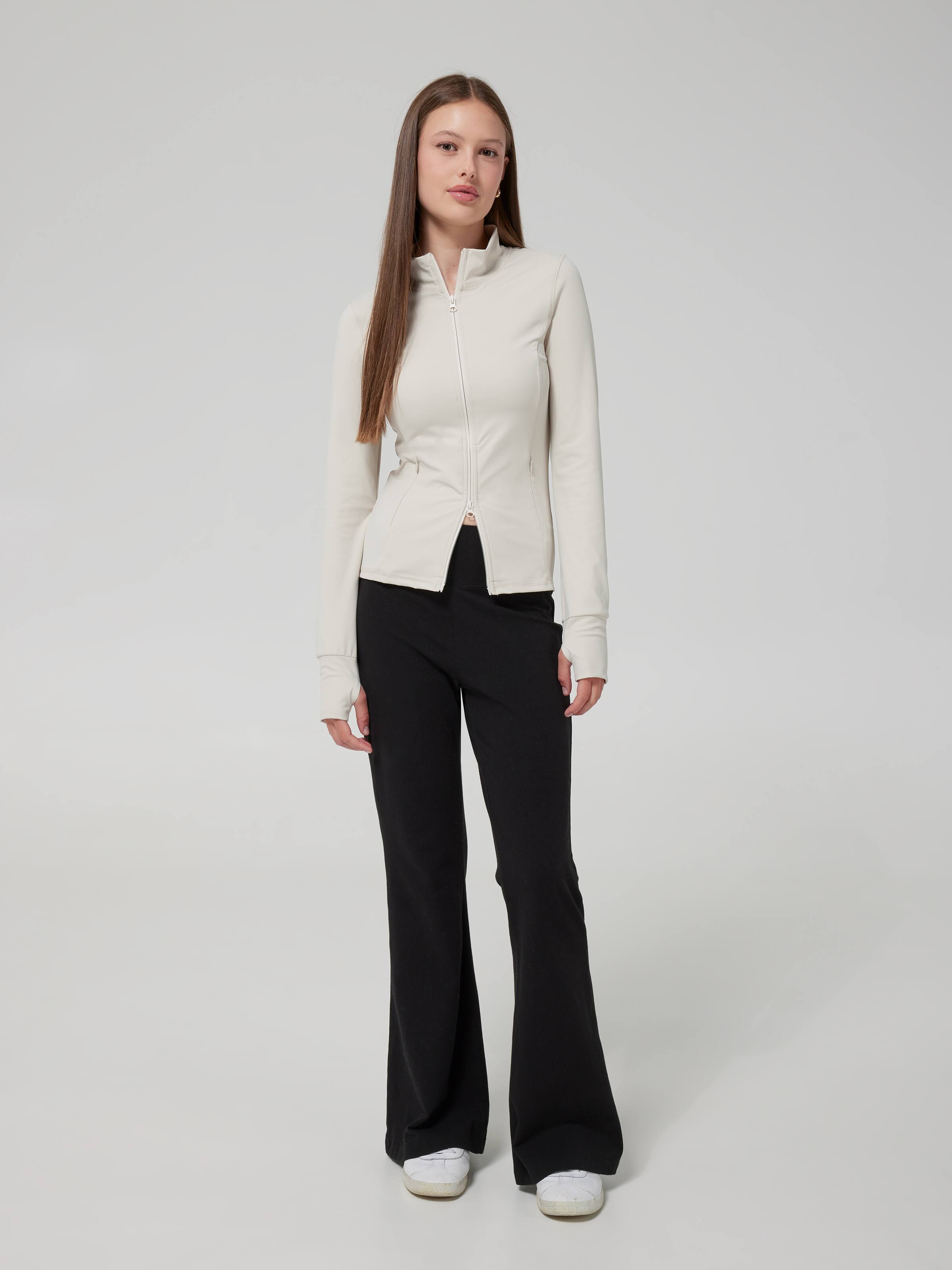 Essential Zip Up Long Sleeve Top