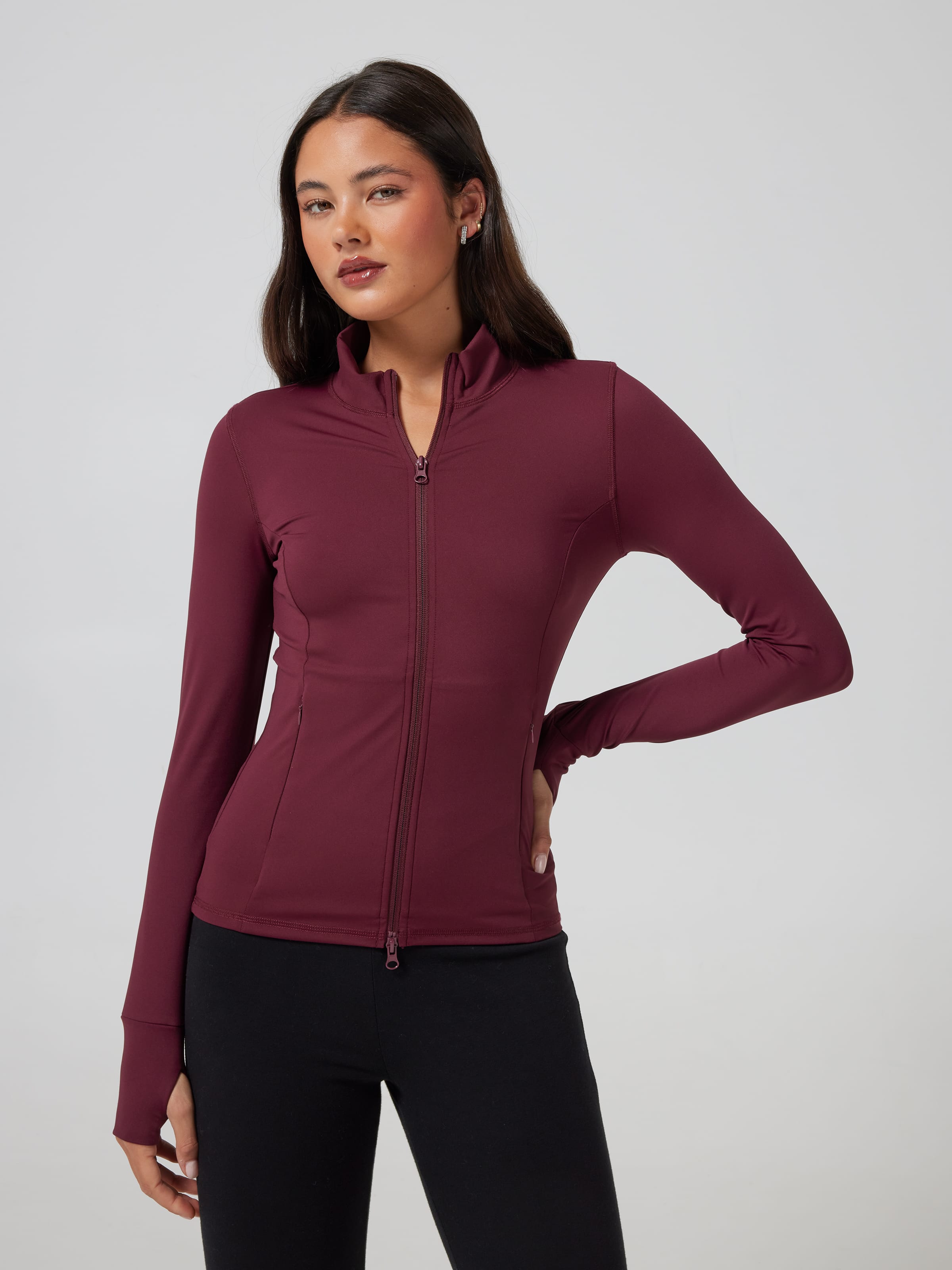 Essential Zip Up Long Sleeve Top