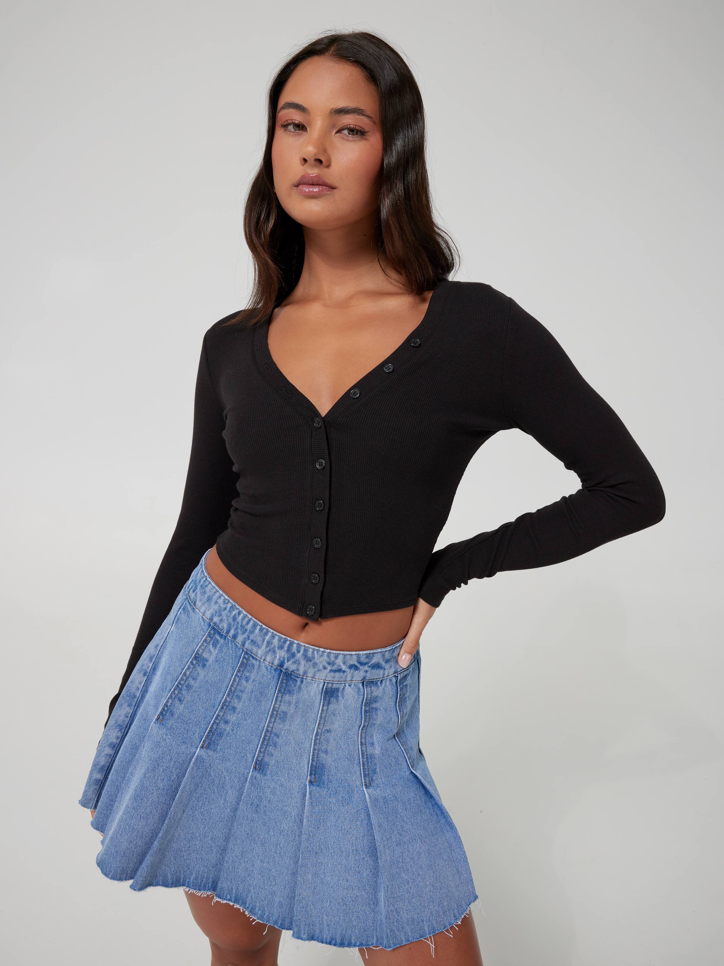 Button Up Long Sleeve Top