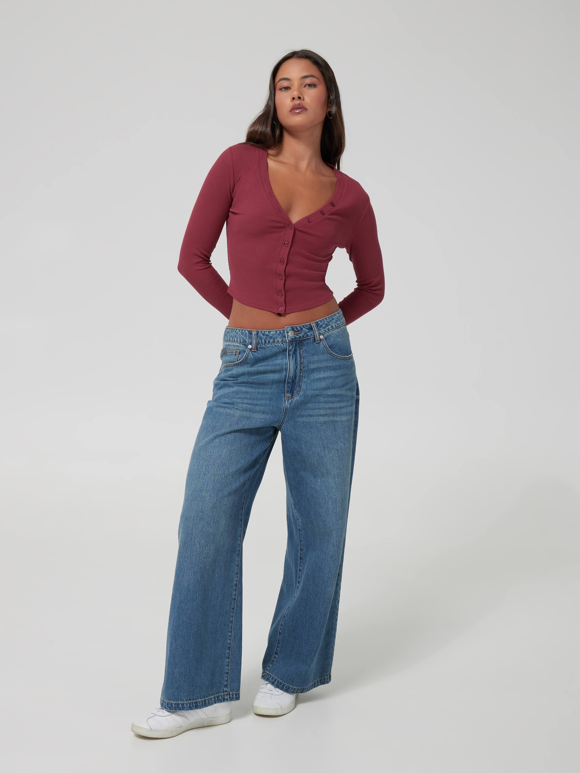Button Up Long Sleeve Top