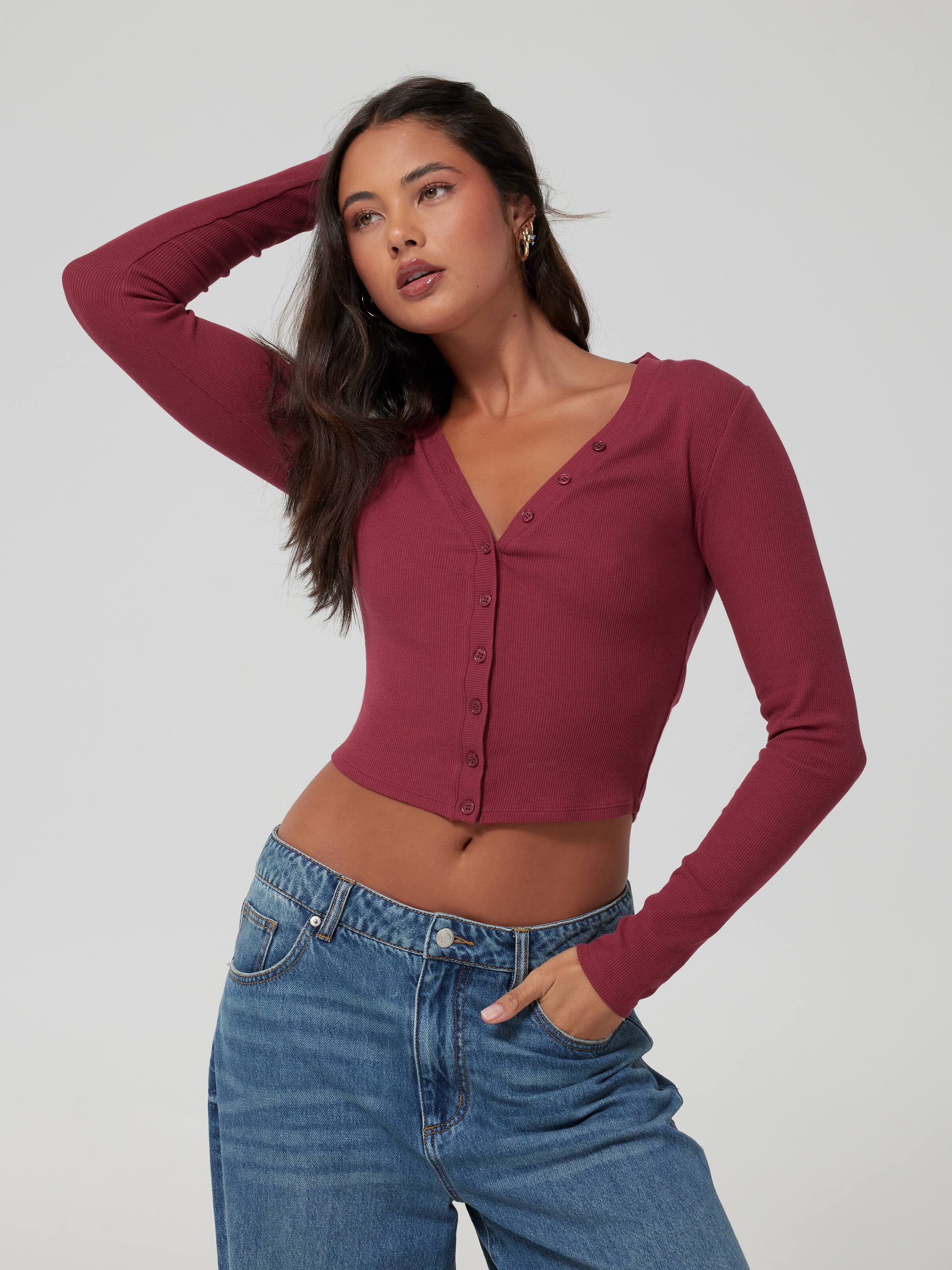 Button Up Long Sleeve Top