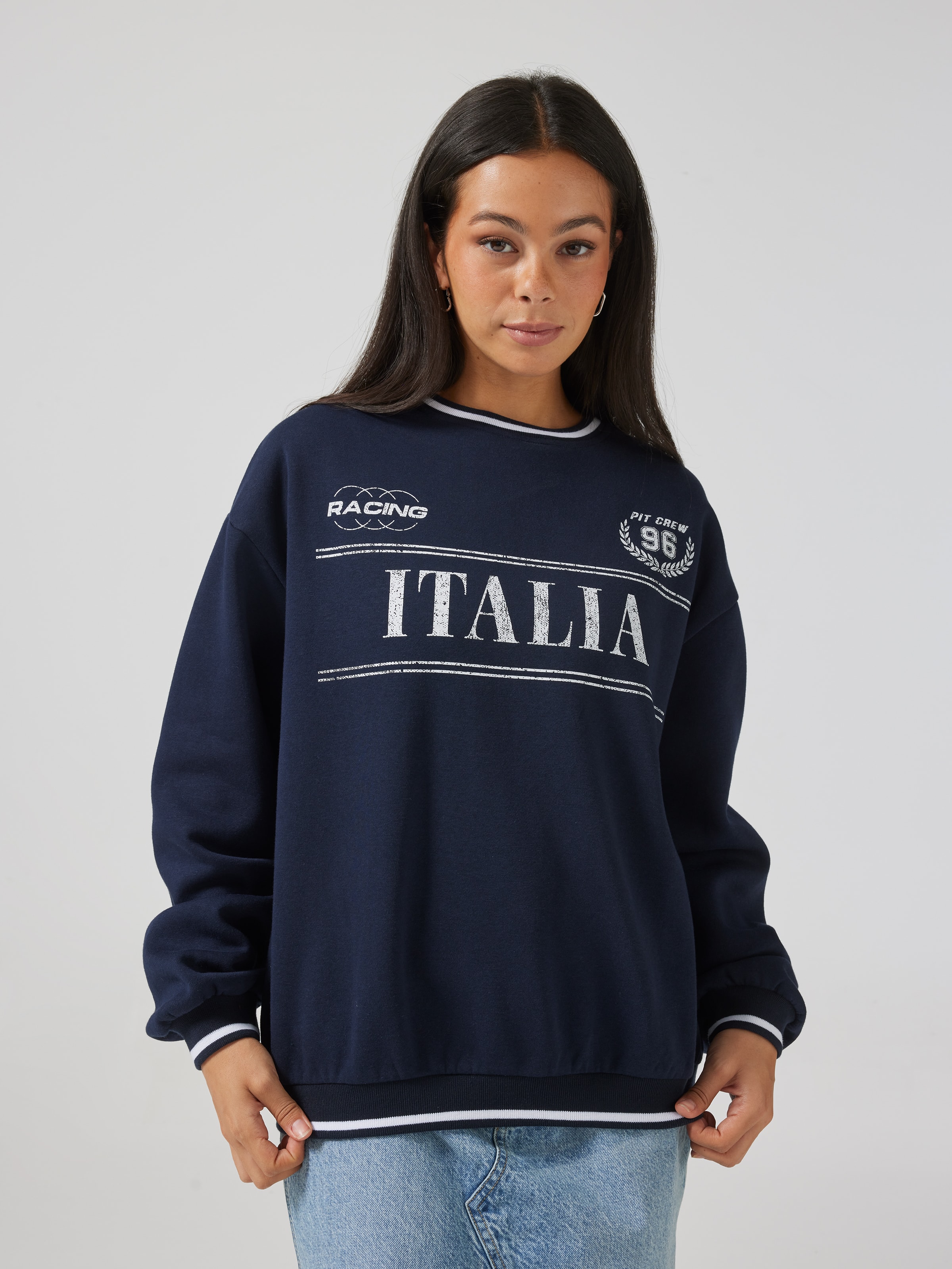 Italia Tipped Crew Sweat