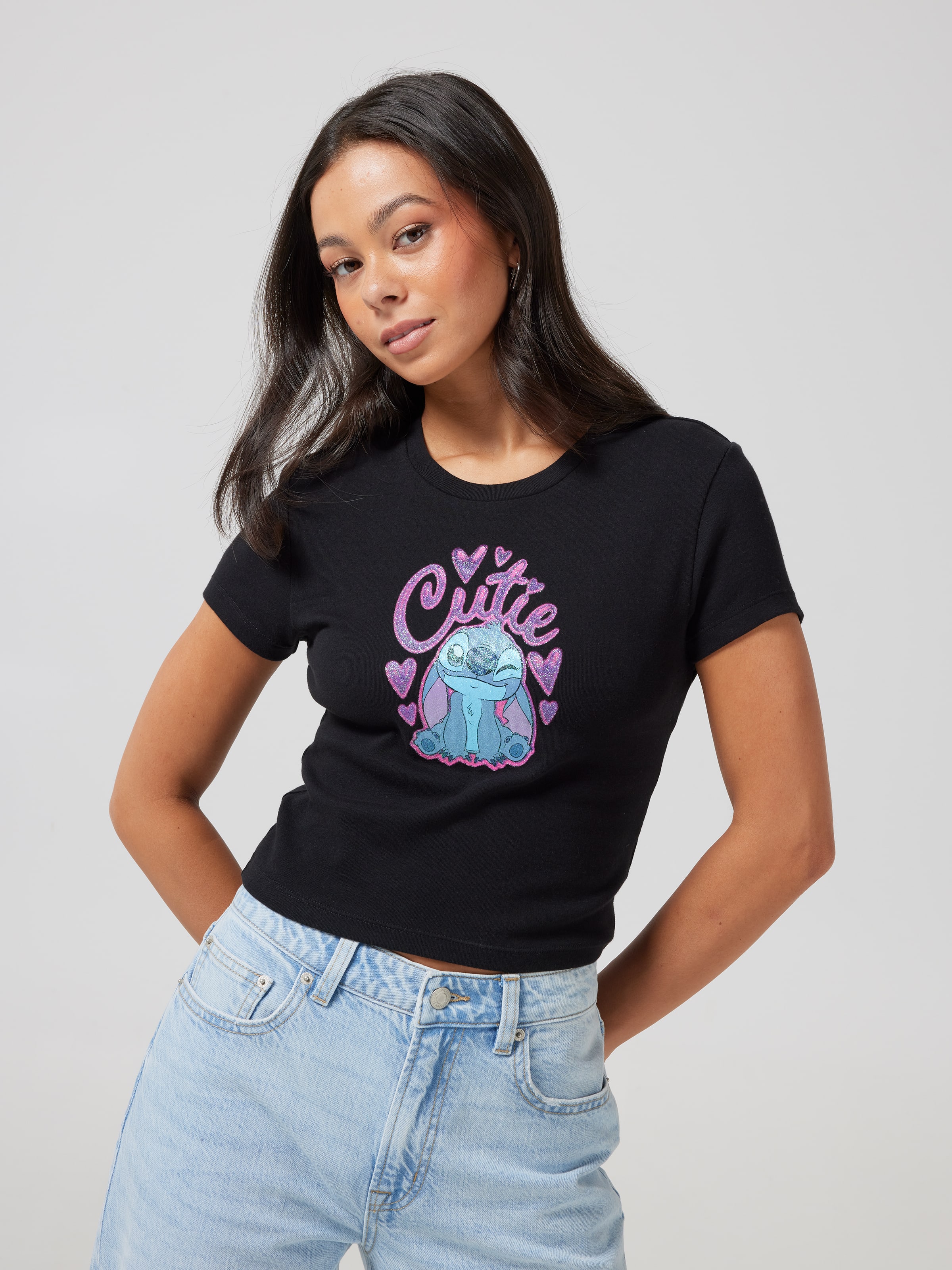 Lilo & Stitch Glitter Cutie Baby Tee