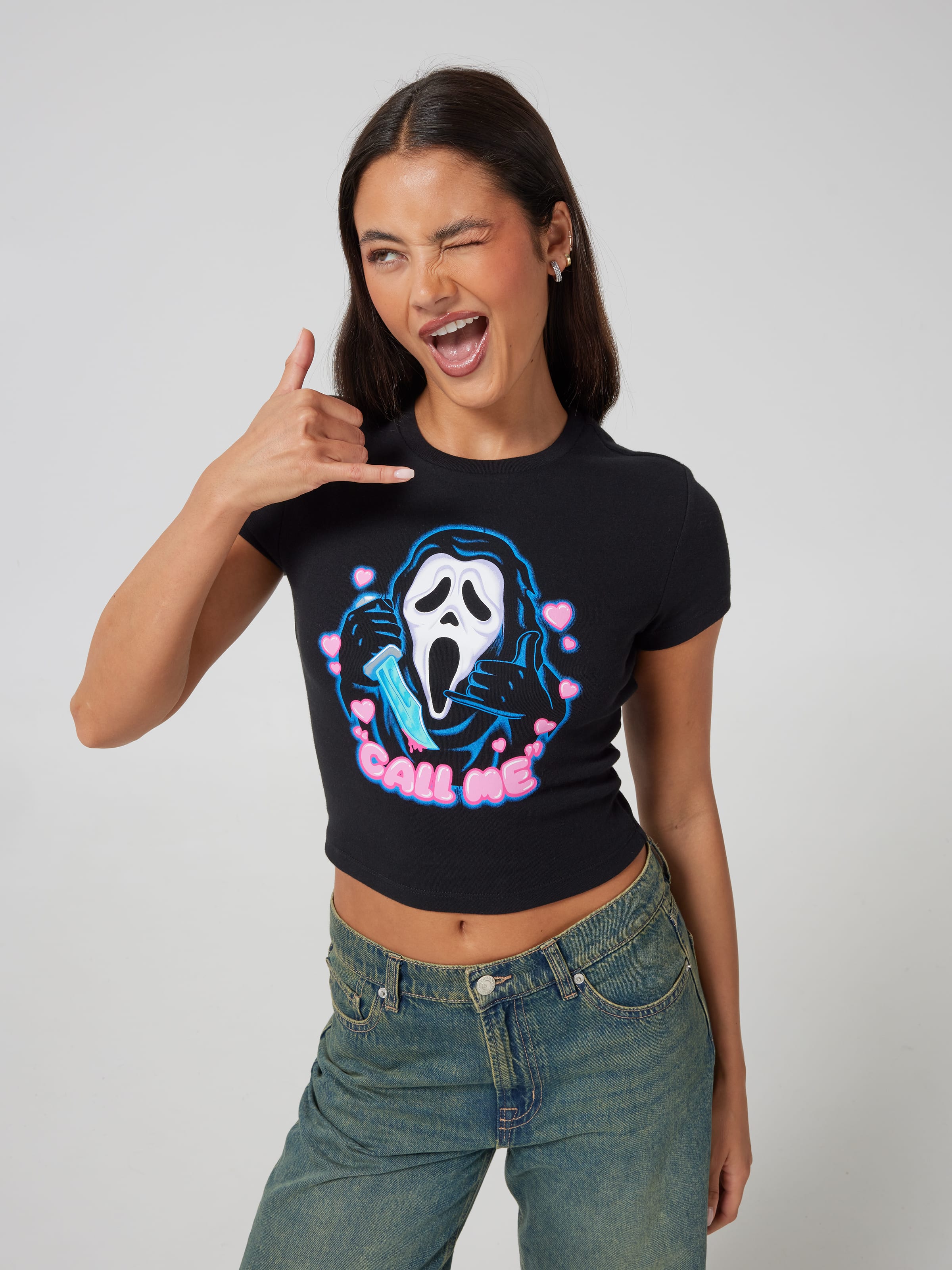 Ghost Face Grafitti Baby Tee
