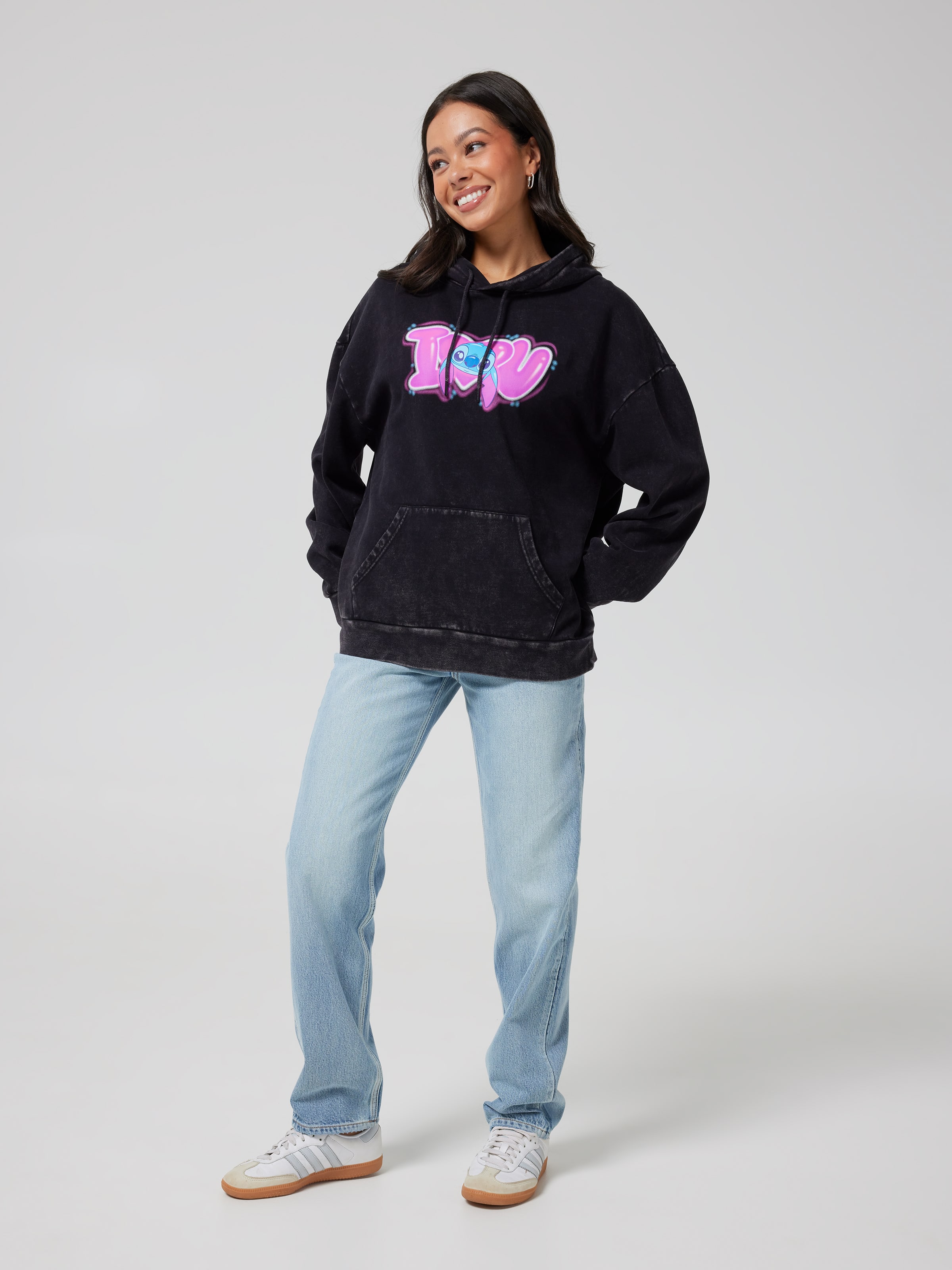 Lilo & Stitch I Heart U Oversized Hoodie