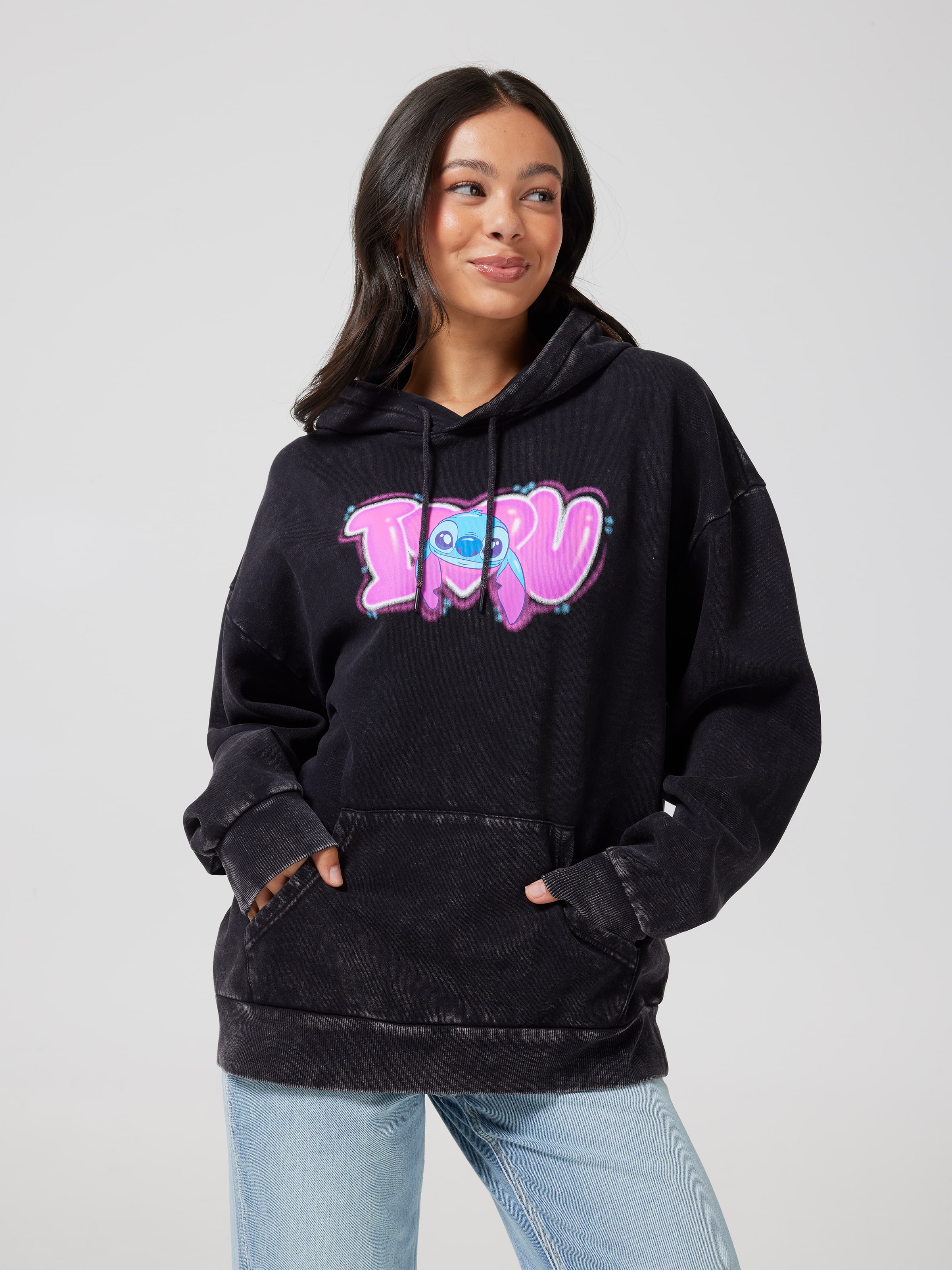 Lilo & Stitch I Heart U Oversized Hoodie