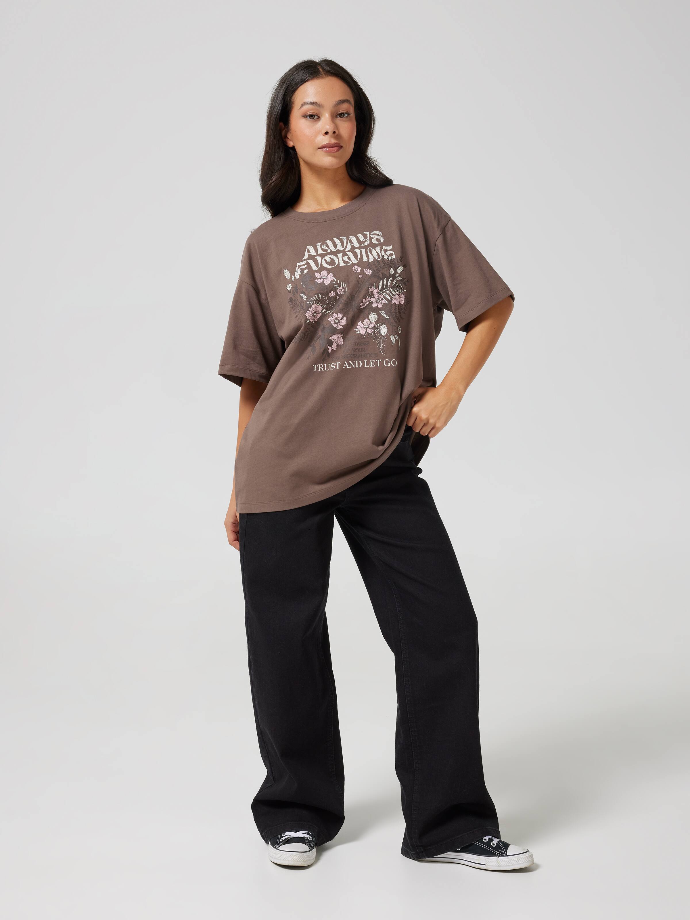 Always Evolving Floral Oversized Tee