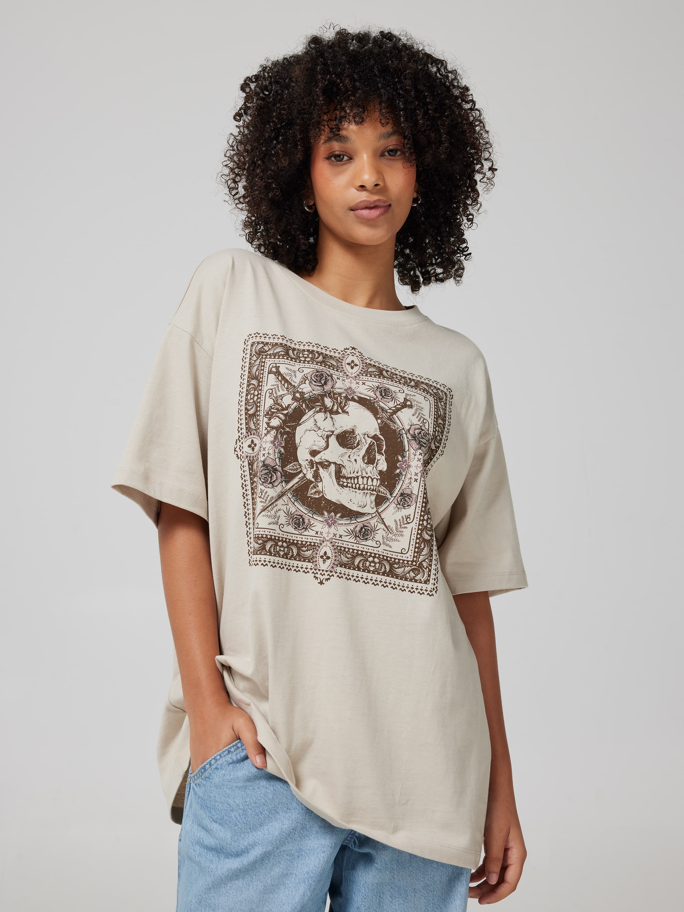 Boho Rock Bandana Oversized Tee
