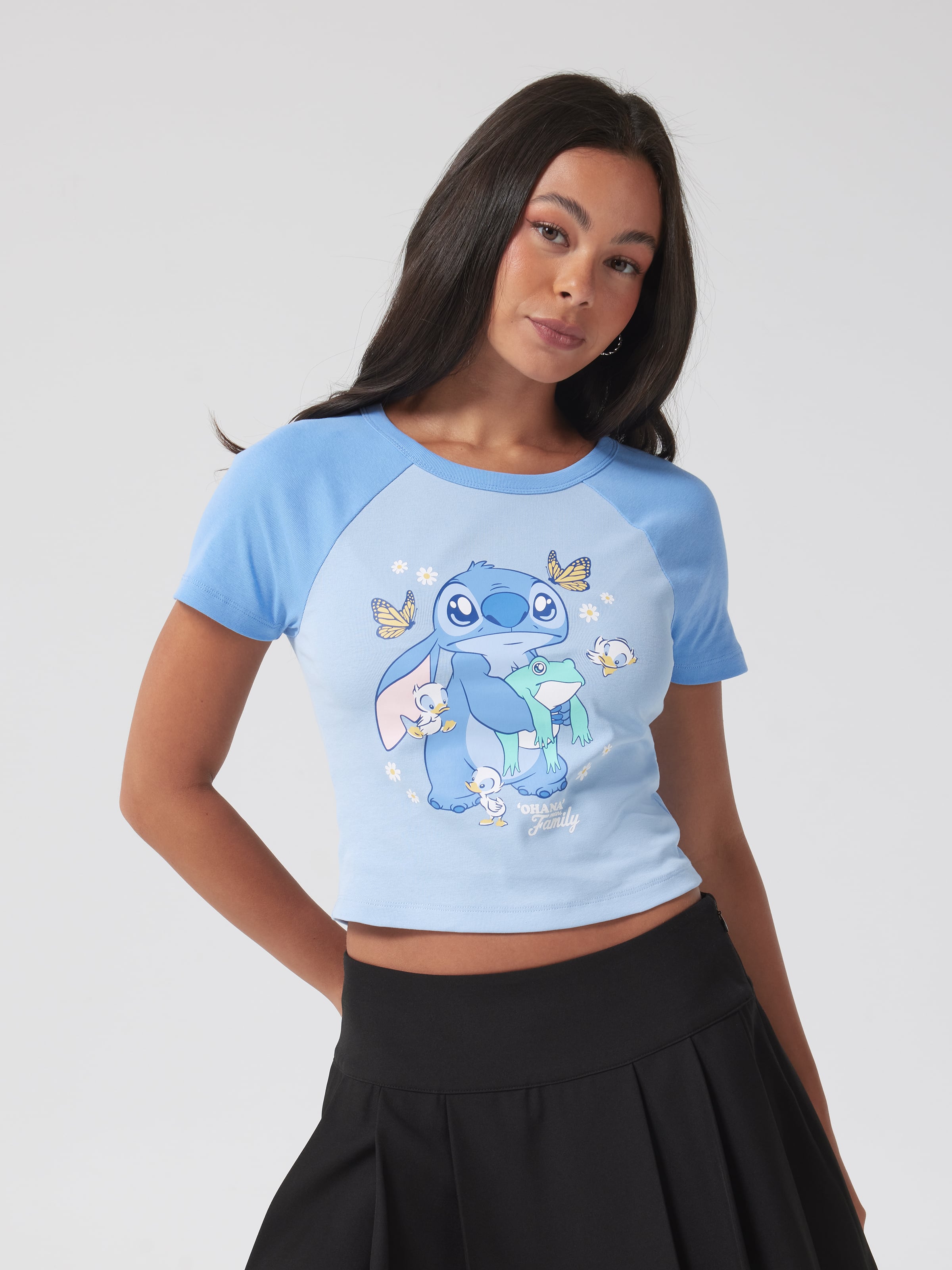 Lilo & Stitch Frog Baby Raglan Tee