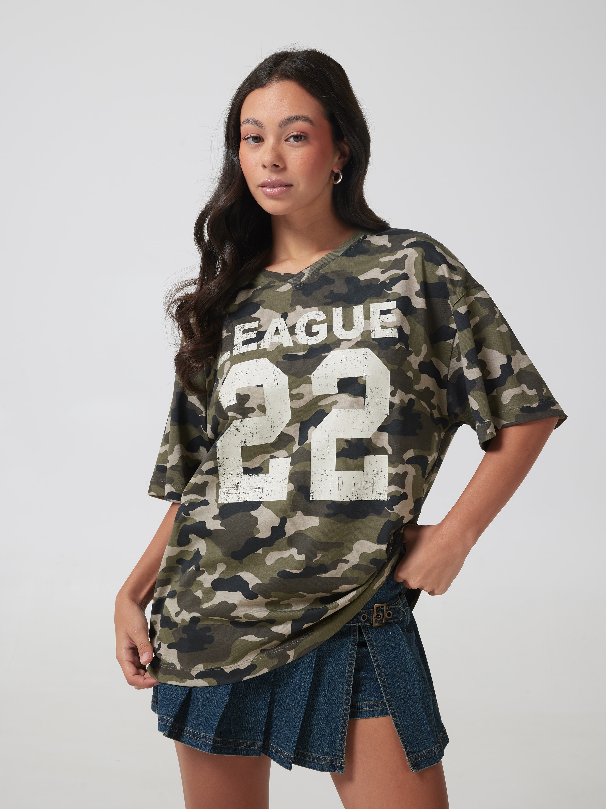League V Neck Oversized Tee