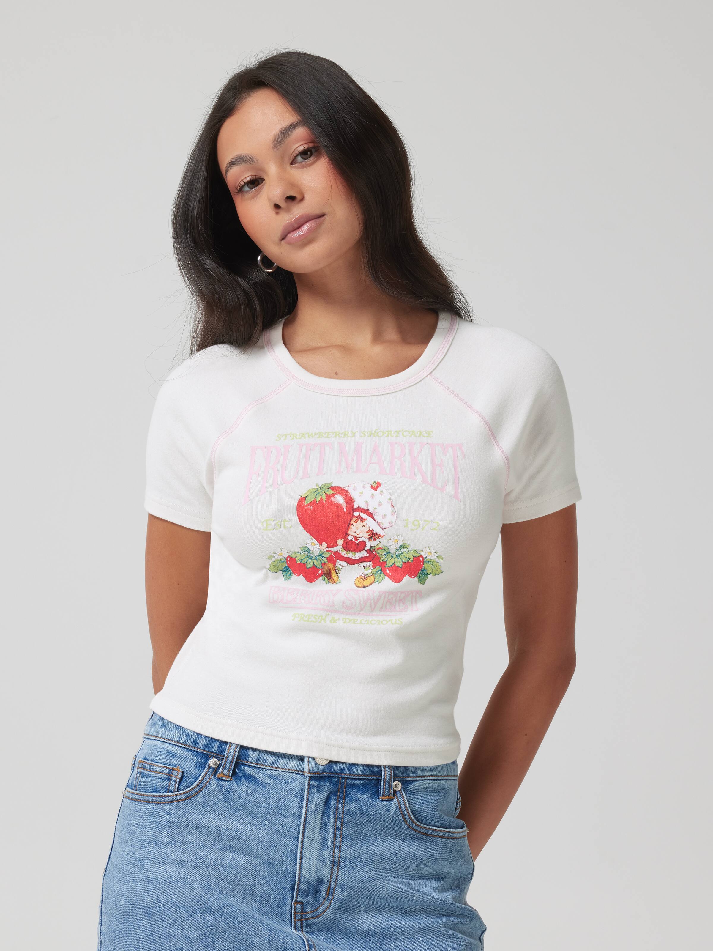 Short Sleeve Fruitmarket Baby Raglan Tee