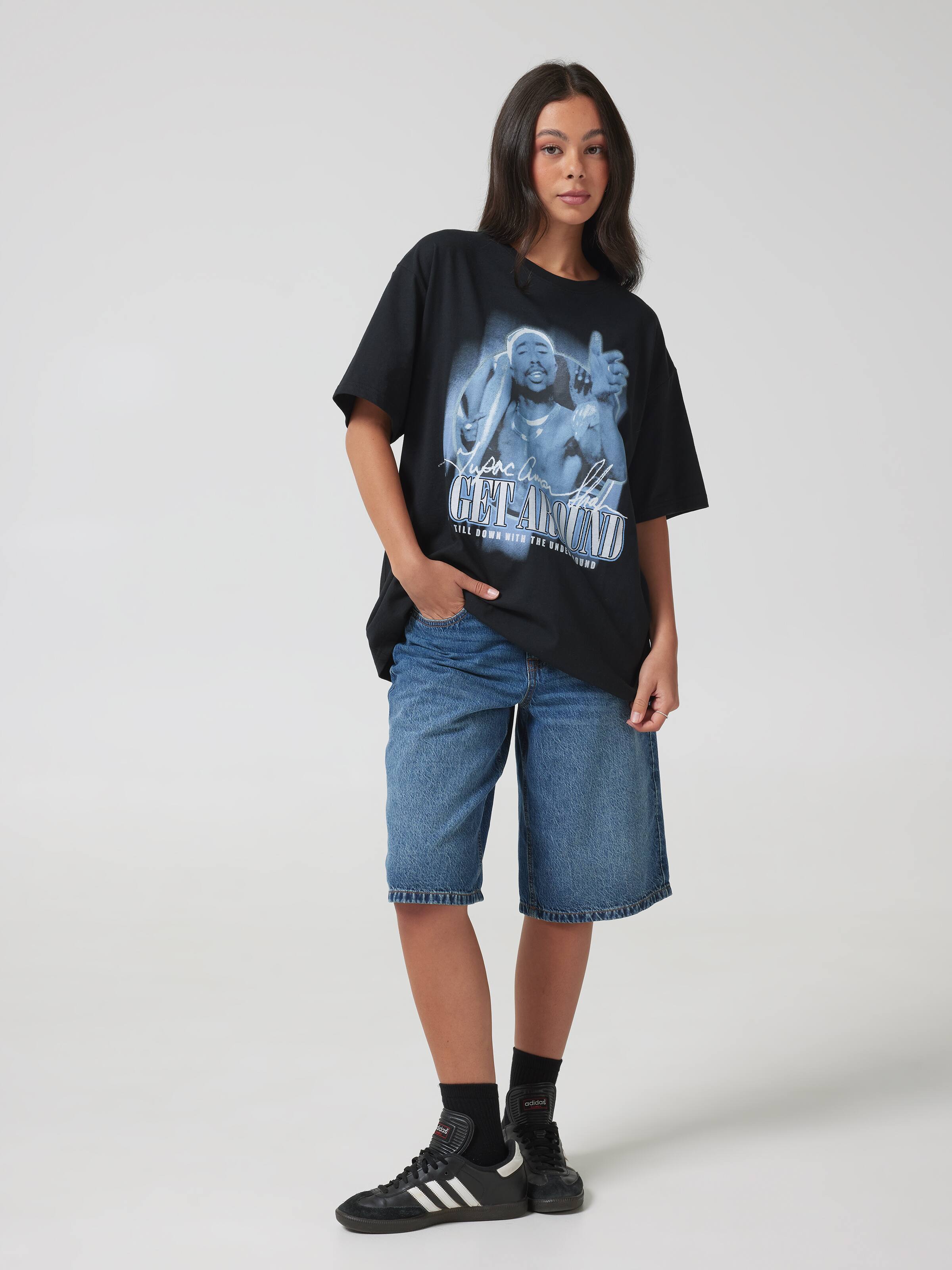 Music Tupac Get Around Oversized Tee