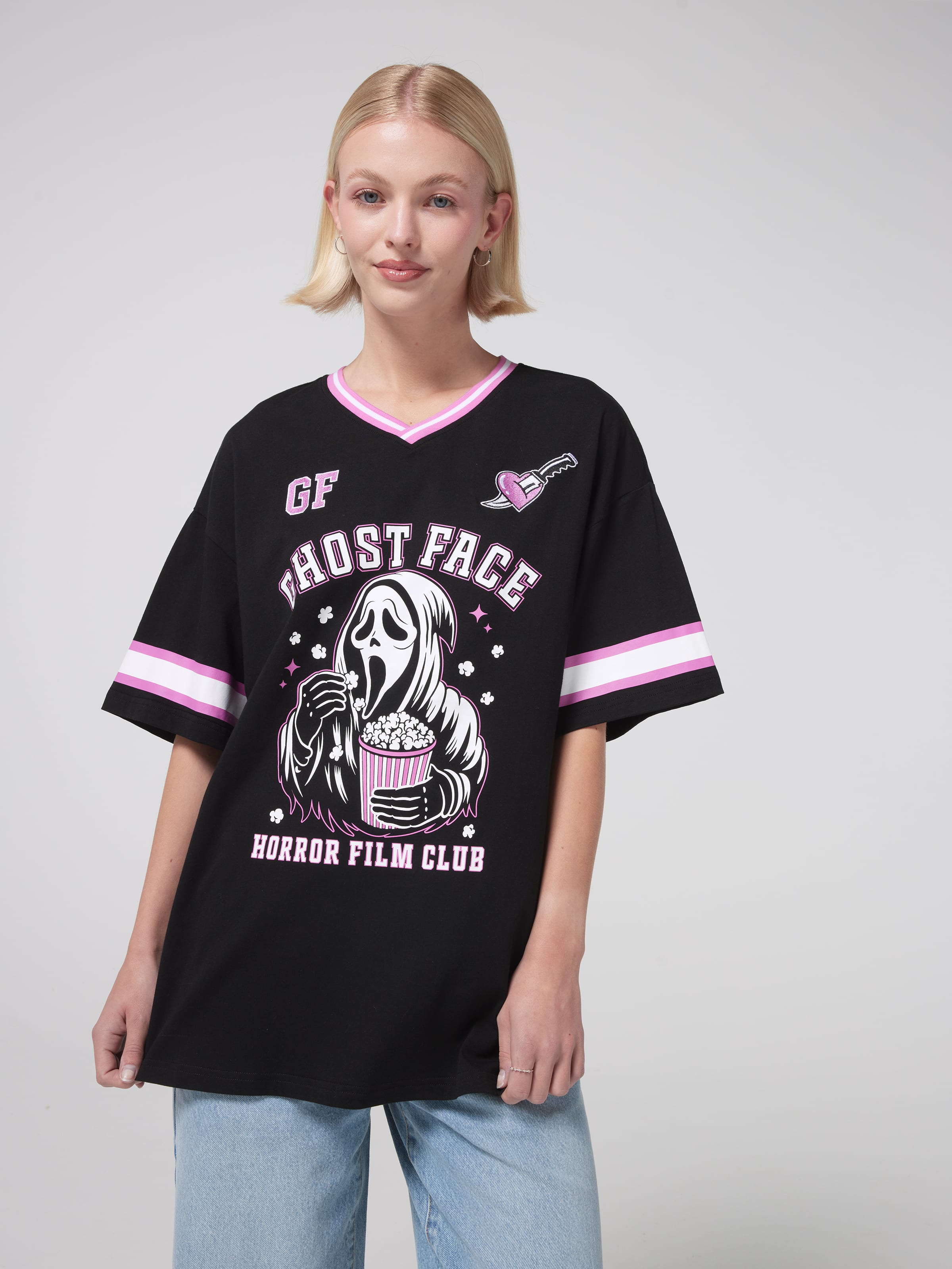 Ghostface V Neck Oversized Tee