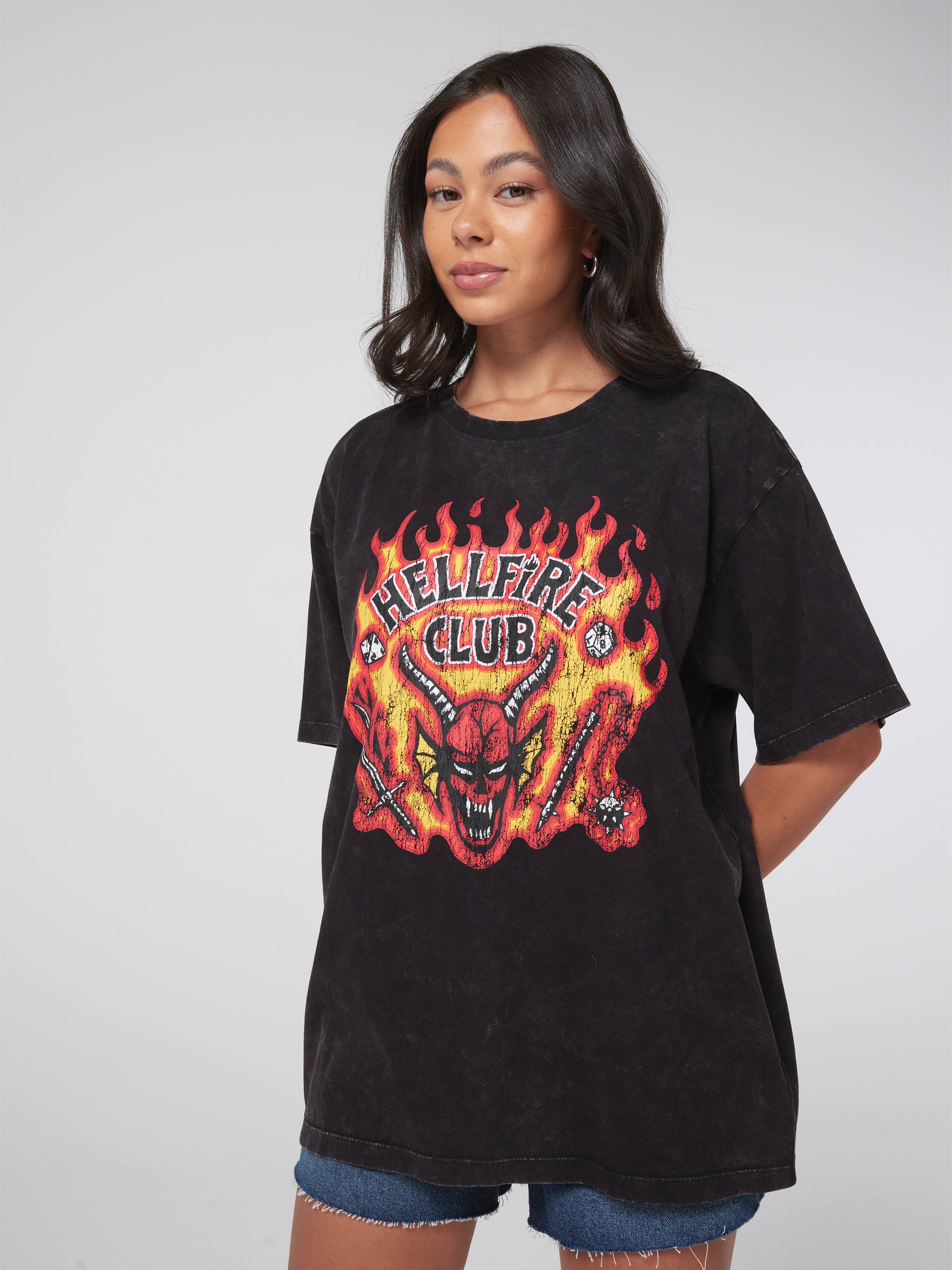 Stranger Things Hellfire Oversized Tee