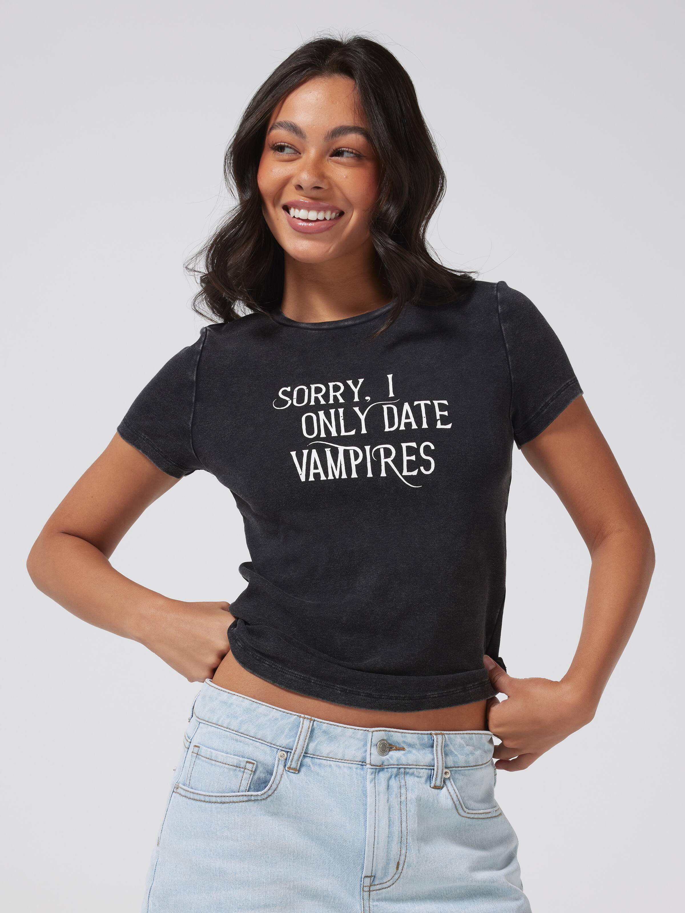 Vampire Slogan Baby Tee