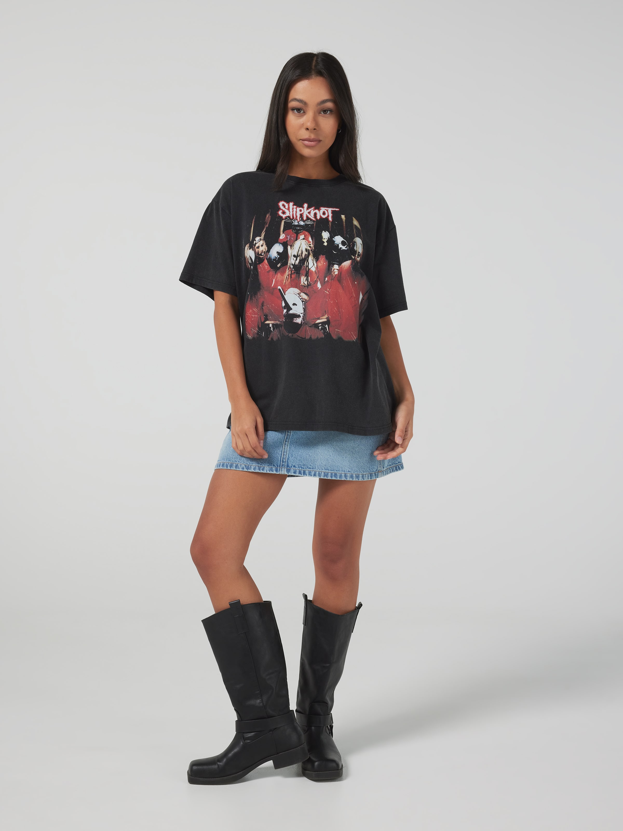 Music Slipknot Faces Oversized Tee